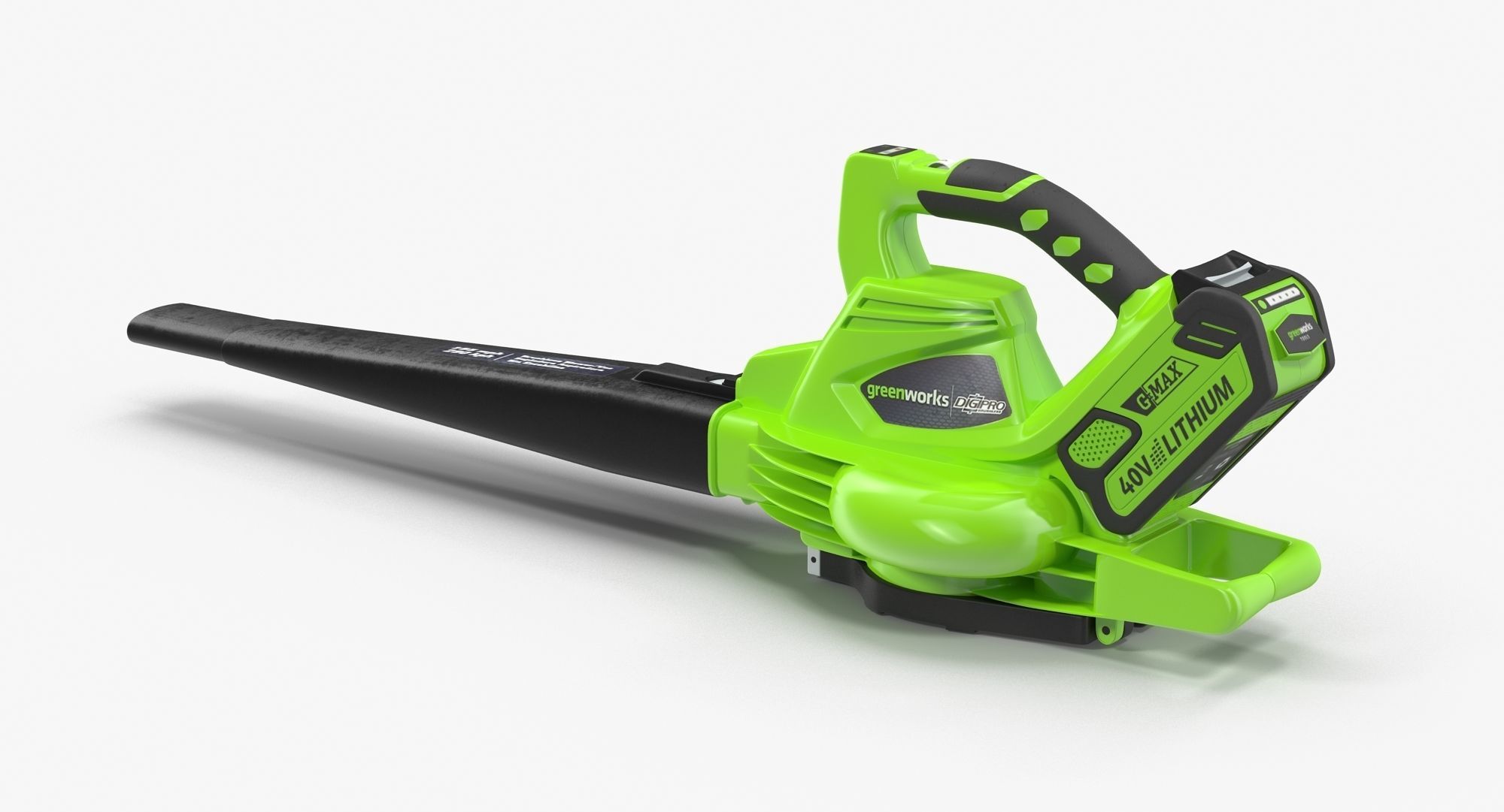 Leaf Blower DigiPro G-MAX 40V GreenWorks Low-poly 3D model_2