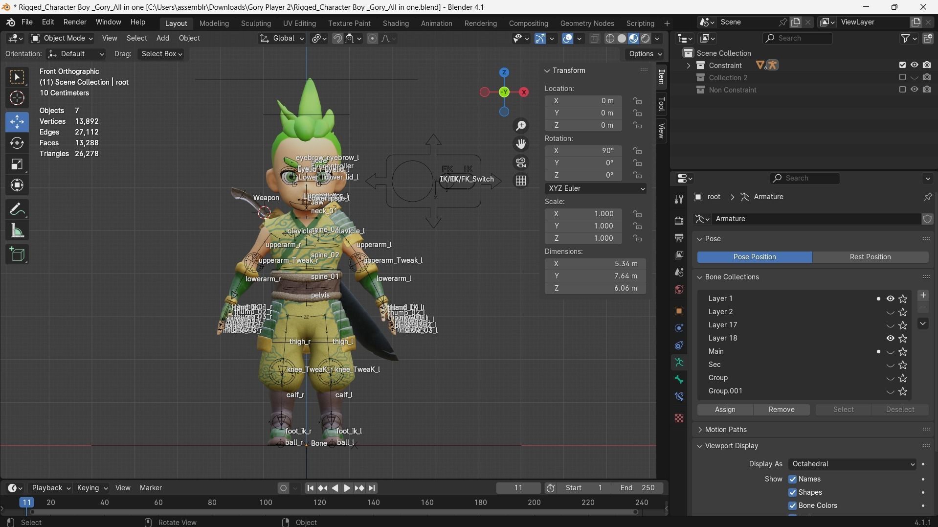 Low poly - Stylized Game Character - Bundle Edition Low-poly 3D model_21