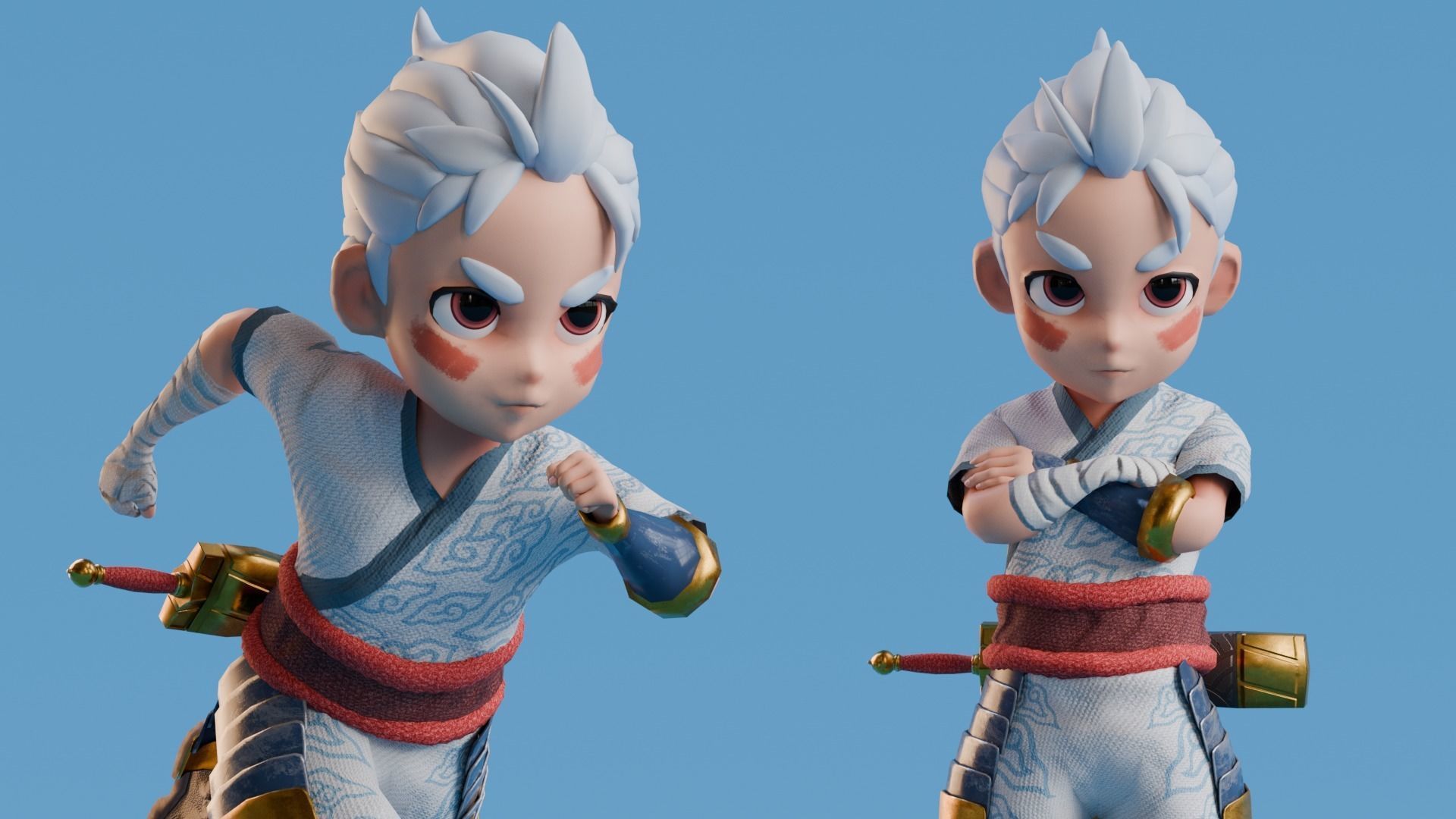 Low poly - Stylized Game Character - Bundle Edition Low-poly 3D model_1