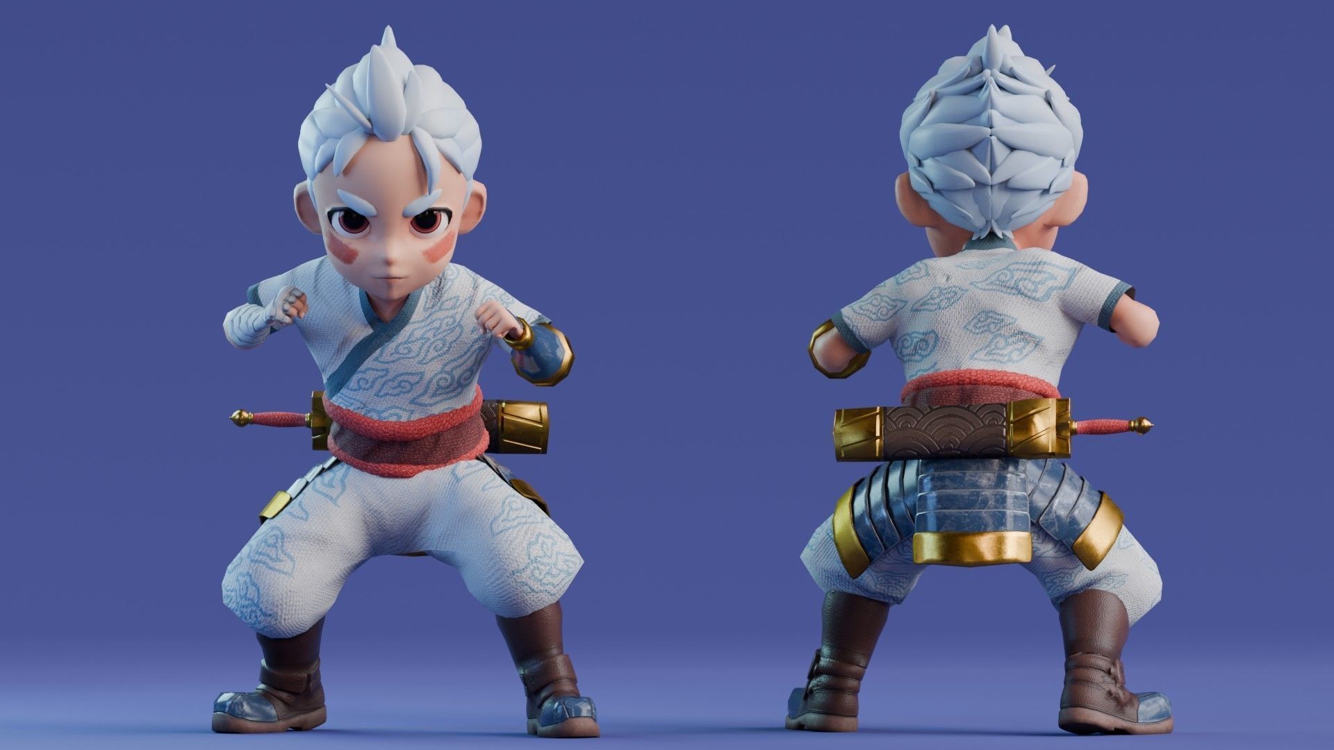 Low poly - Stylized Game Character - Bundle Edition Low-poly 3D model_3