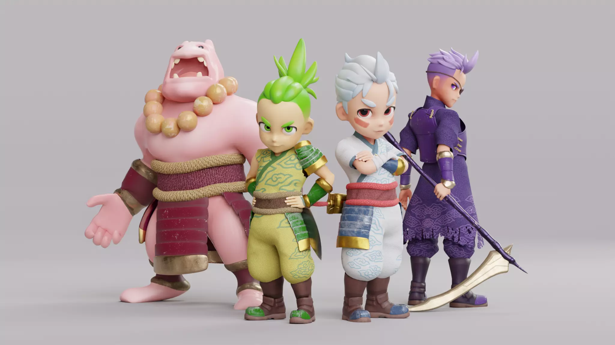 Low poly - Stylized Game Character - Bundle Edition Low-poly 3D model_0