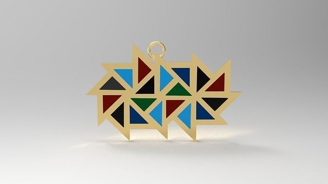 a colorful pendant 3D print model
