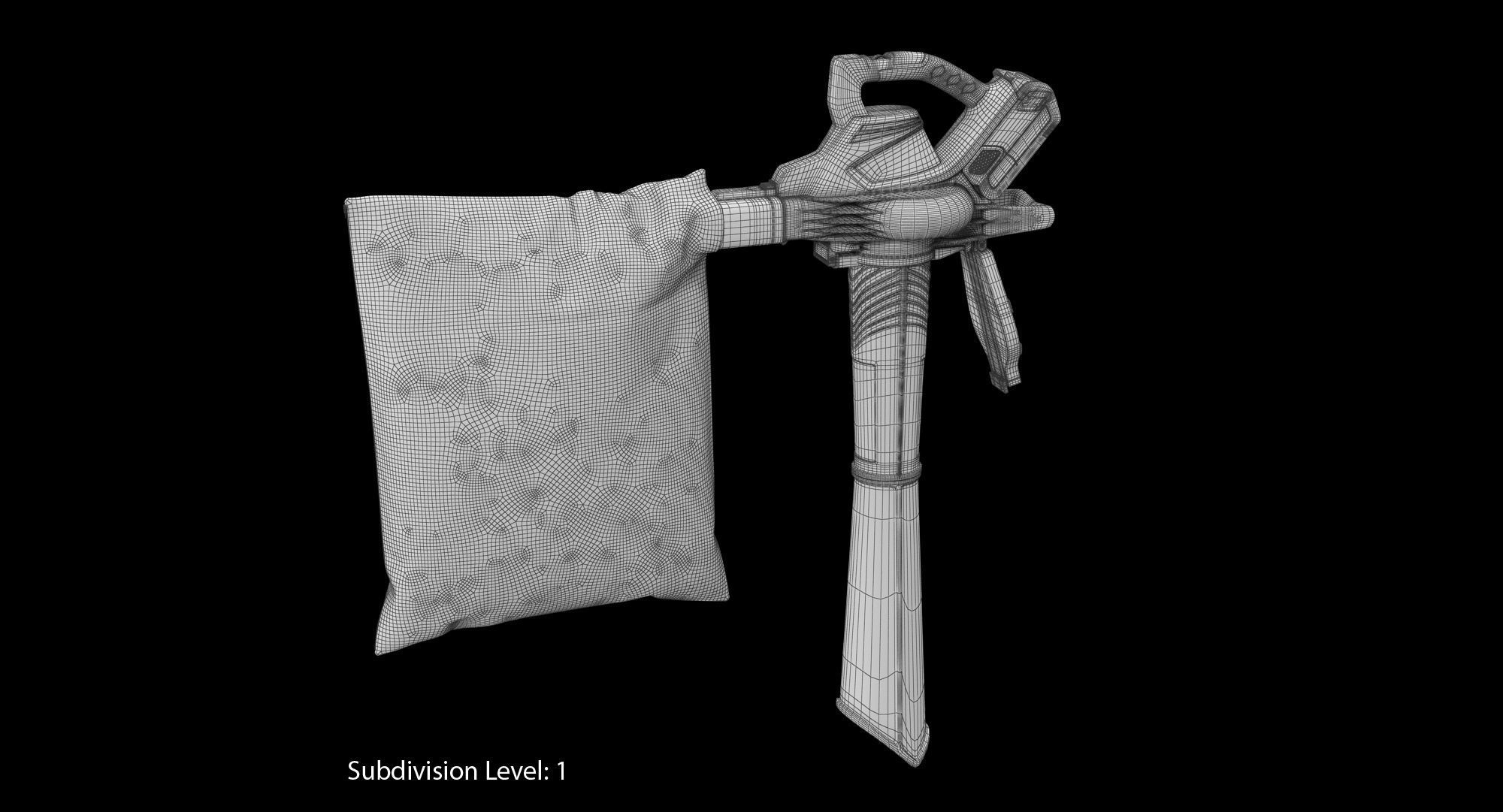 Leaf Blower Vacuum DigiPro G-MAX 40V GreenWorks Low-poly 3D model_14