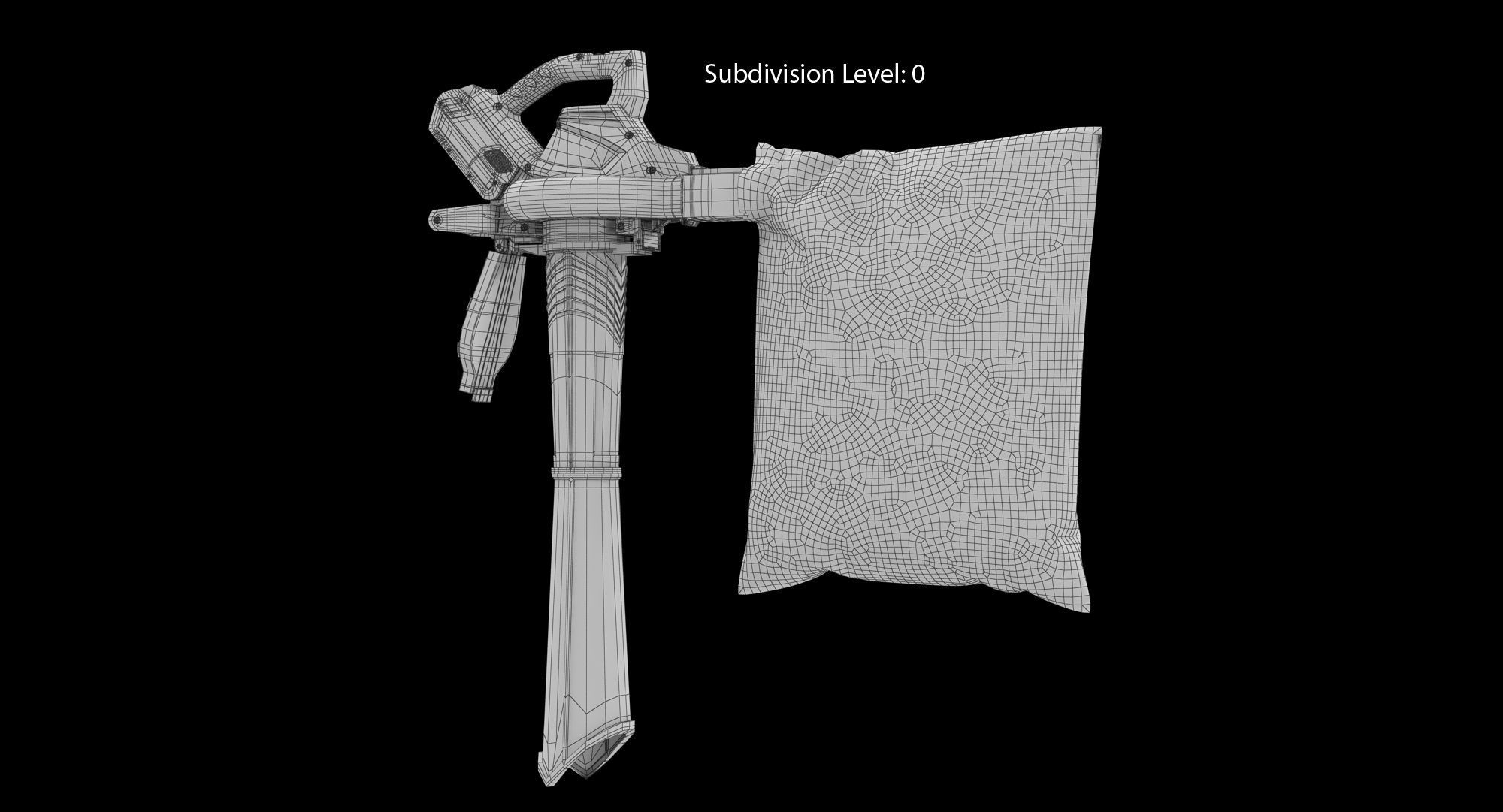 Leaf Blower Vacuum DigiPro G-MAX 40V GreenWorks Low-poly 3D model_19