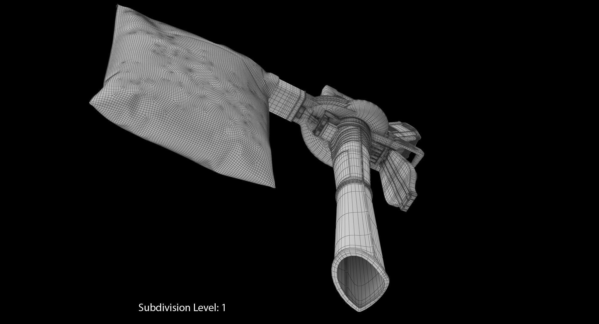 Leaf Blower Vacuum DigiPro G-MAX 40V GreenWorks Low-poly 3D model_34