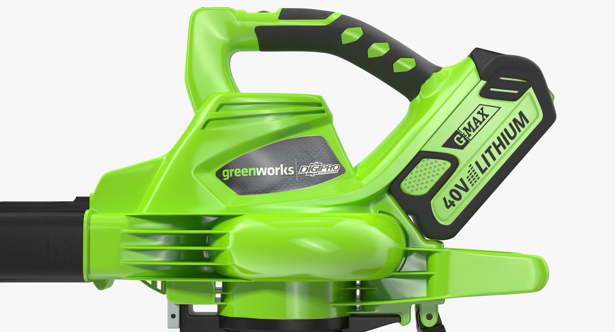 Leaf Blower Vacuum DigiPro G-MAX 40V GreenWorks Low-poly 3D model_10