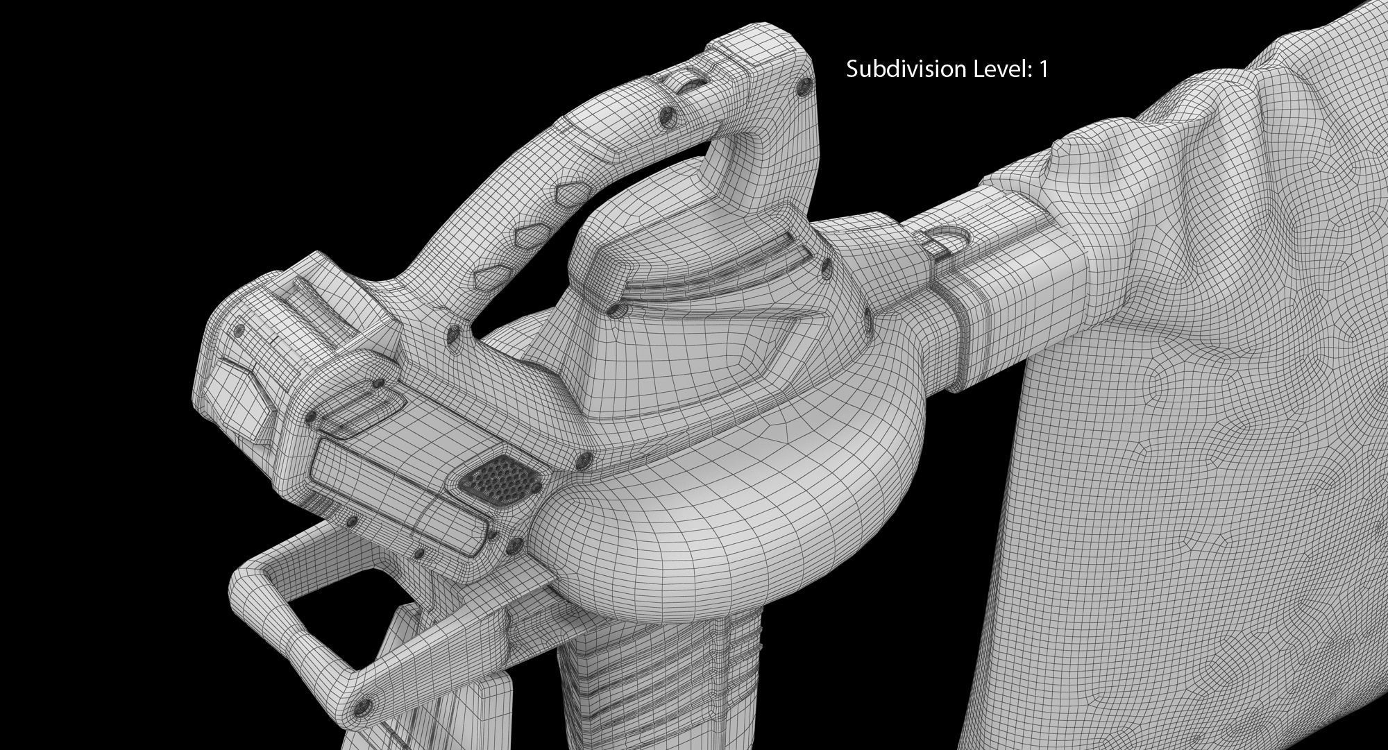 Leaf Blower Vacuum DigiPro G-MAX 40V GreenWorks Low-poly 3D model_26