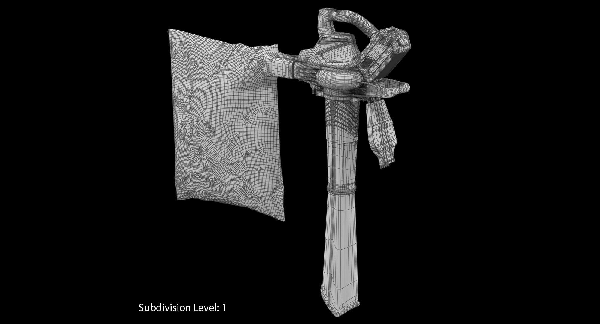 Leaf Blower Vacuum DigiPro G-MAX 40V GreenWorks Low-poly 3D model_16