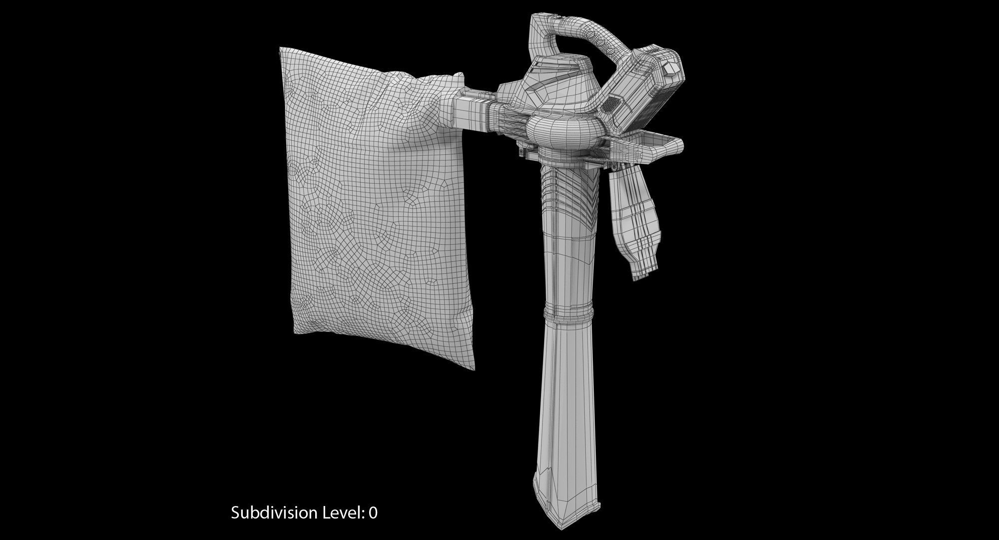 Leaf Blower Vacuum DigiPro G-MAX 40V GreenWorks Low-poly 3D model_15