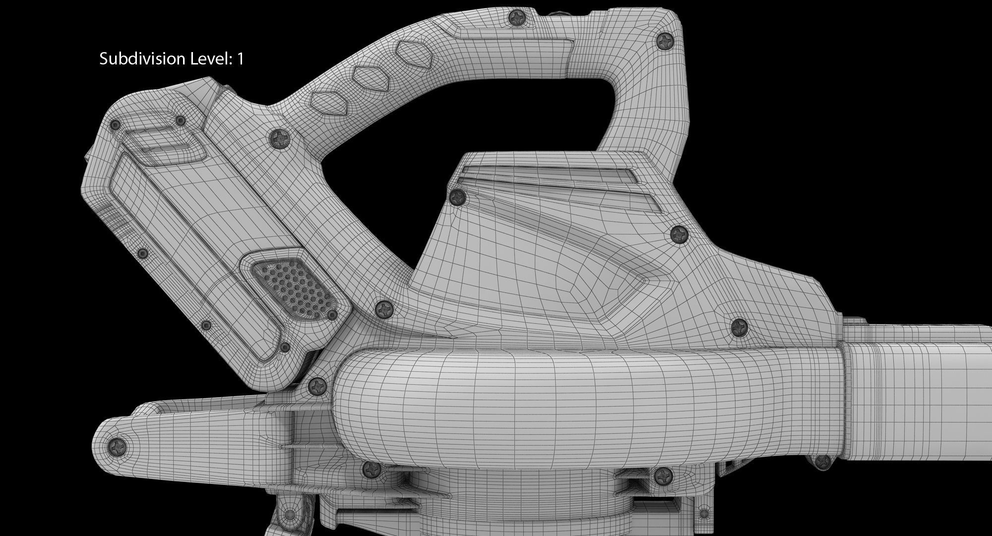 Leaf Blower Vacuum DigiPro G-MAX 40V GreenWorks Low-poly 3D model_30