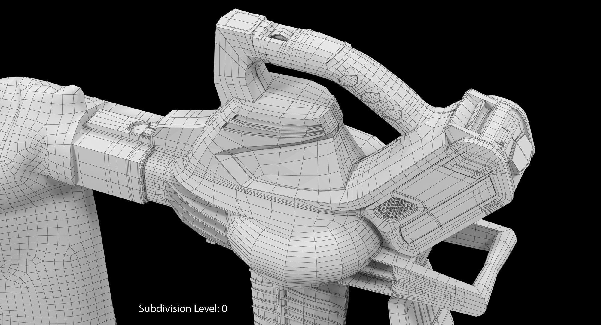 Leaf Blower Vacuum DigiPro G-MAX 40V GreenWorks Low-poly 3D model_23