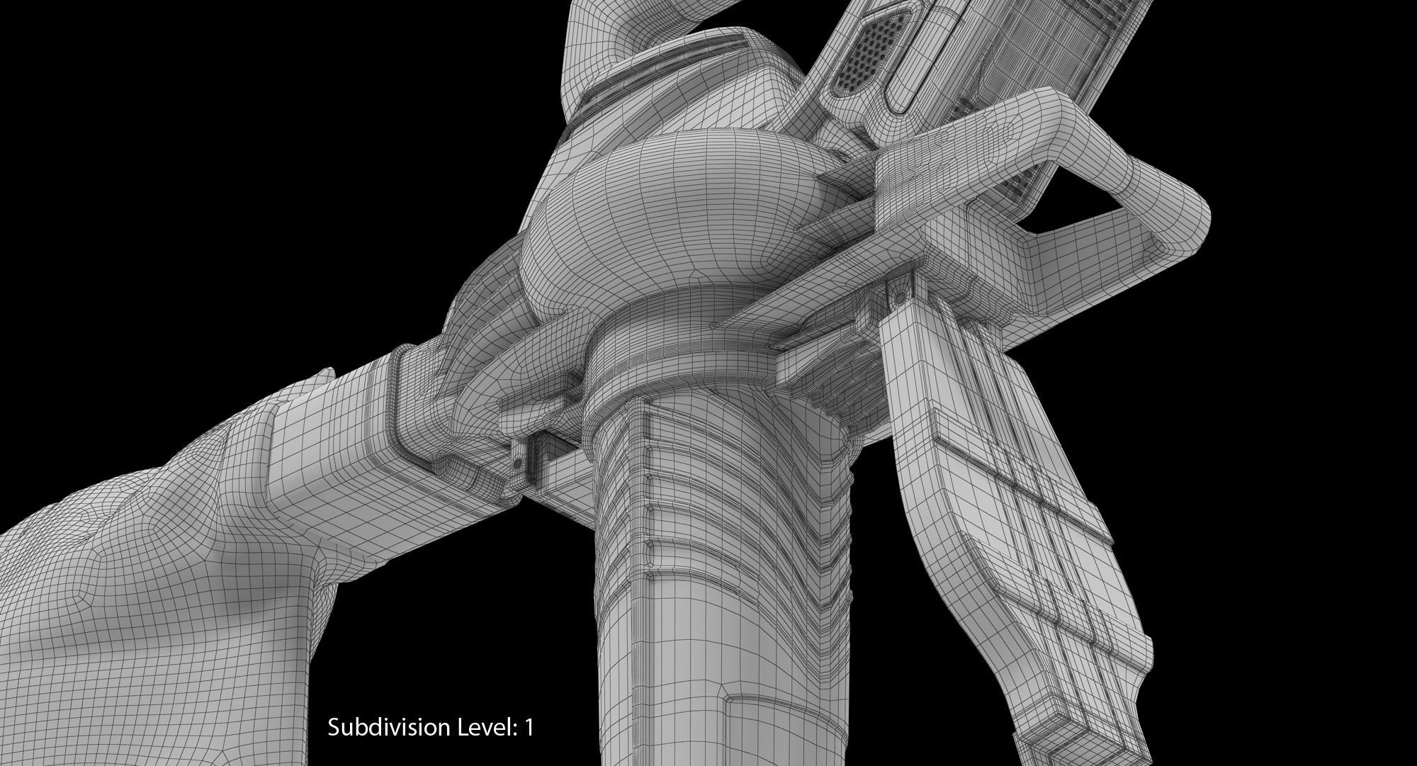 Leaf Blower Vacuum DigiPro G-MAX 40V GreenWorks Low-poly 3D model_36