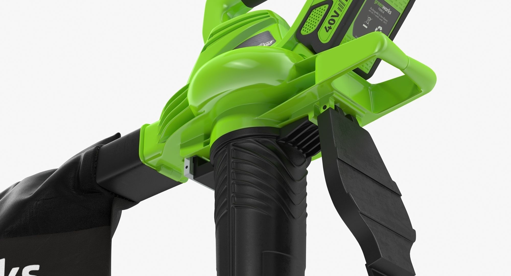 Leaf Blower Vacuum DigiPro G-MAX 40V GreenWorks Low-poly 3D model_12