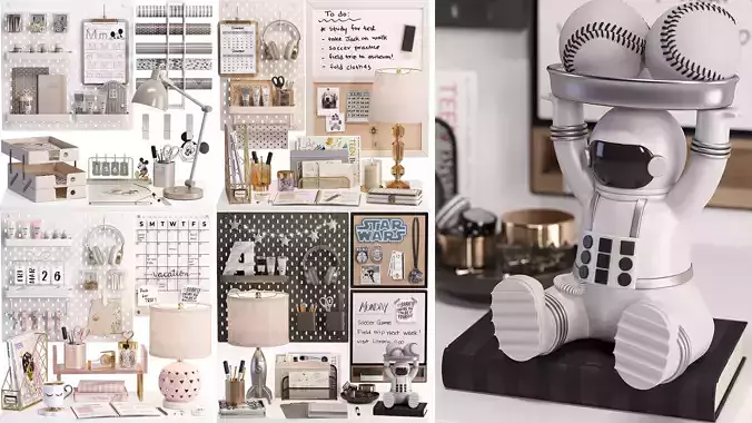 Studyroom and Workplace for Teenager and kids 3D Model Collection