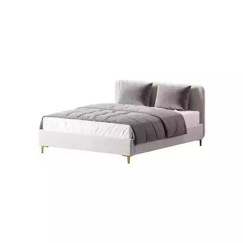 White Faux Leather Upholstered Modern Bed