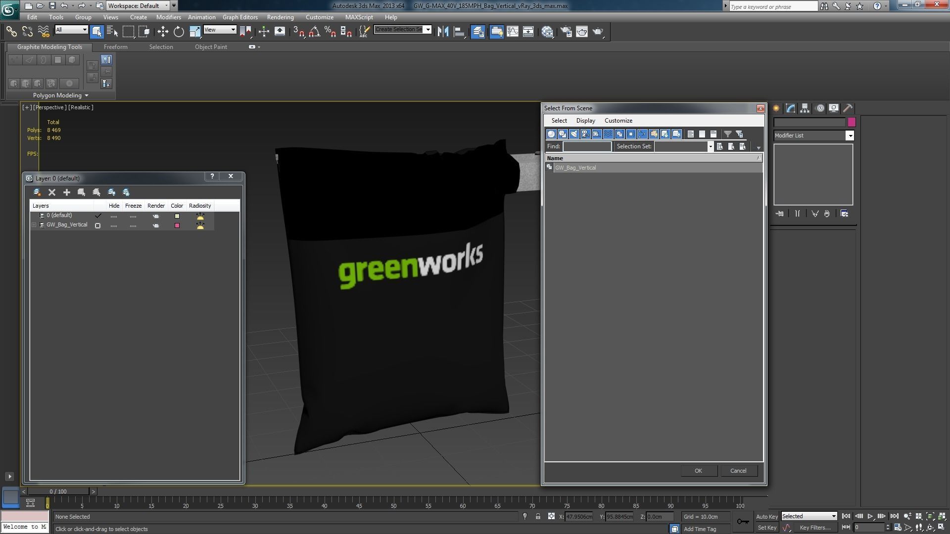 Leaf Blower Bag Vertical DigiPro G-MAX 40V GreenWorks Low-poly 3D model_20