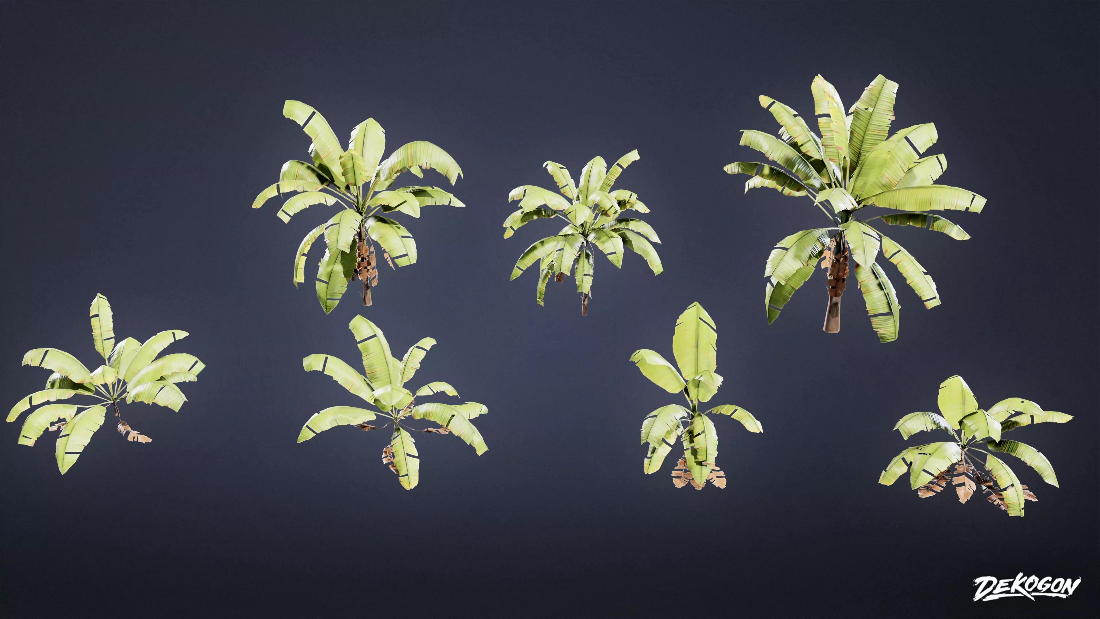 TROPICAL FOLIAGE - Banana Plants 01 - LOW POLY Low-poly 3D model_0