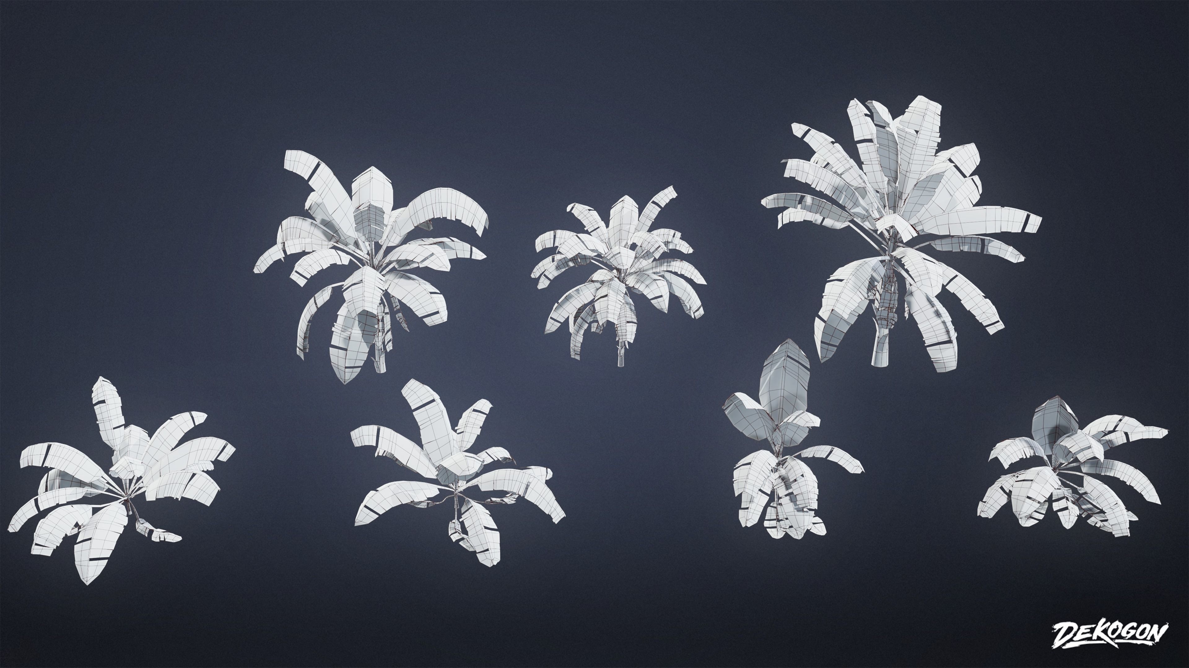 TROPICAL FOLIAGE - Banana Plants 01 - LOW POLY Low-poly 3D model_2