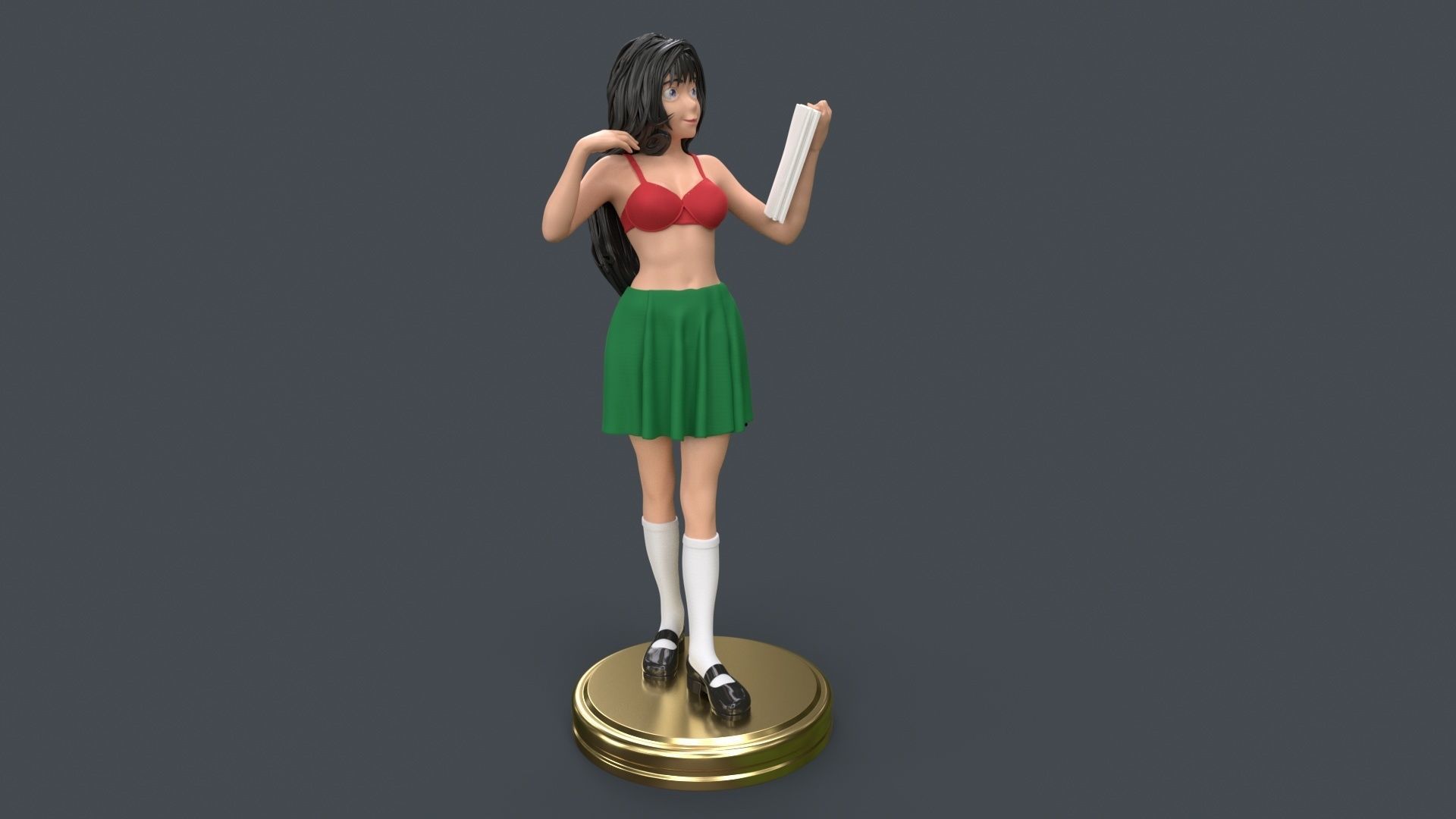Anime Cute High School Girl 3D Printing 3D print model_18