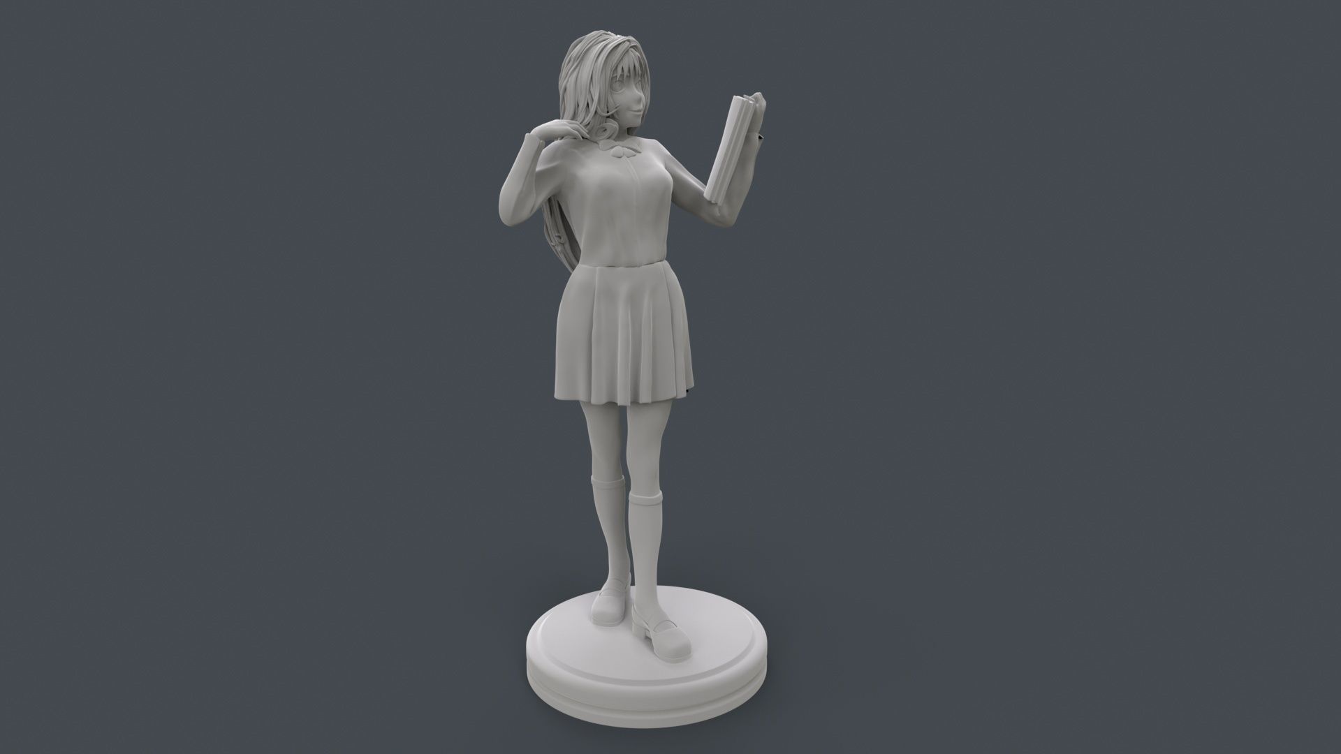 Anime Cute High School Girl 3D Printing 3D print model_17