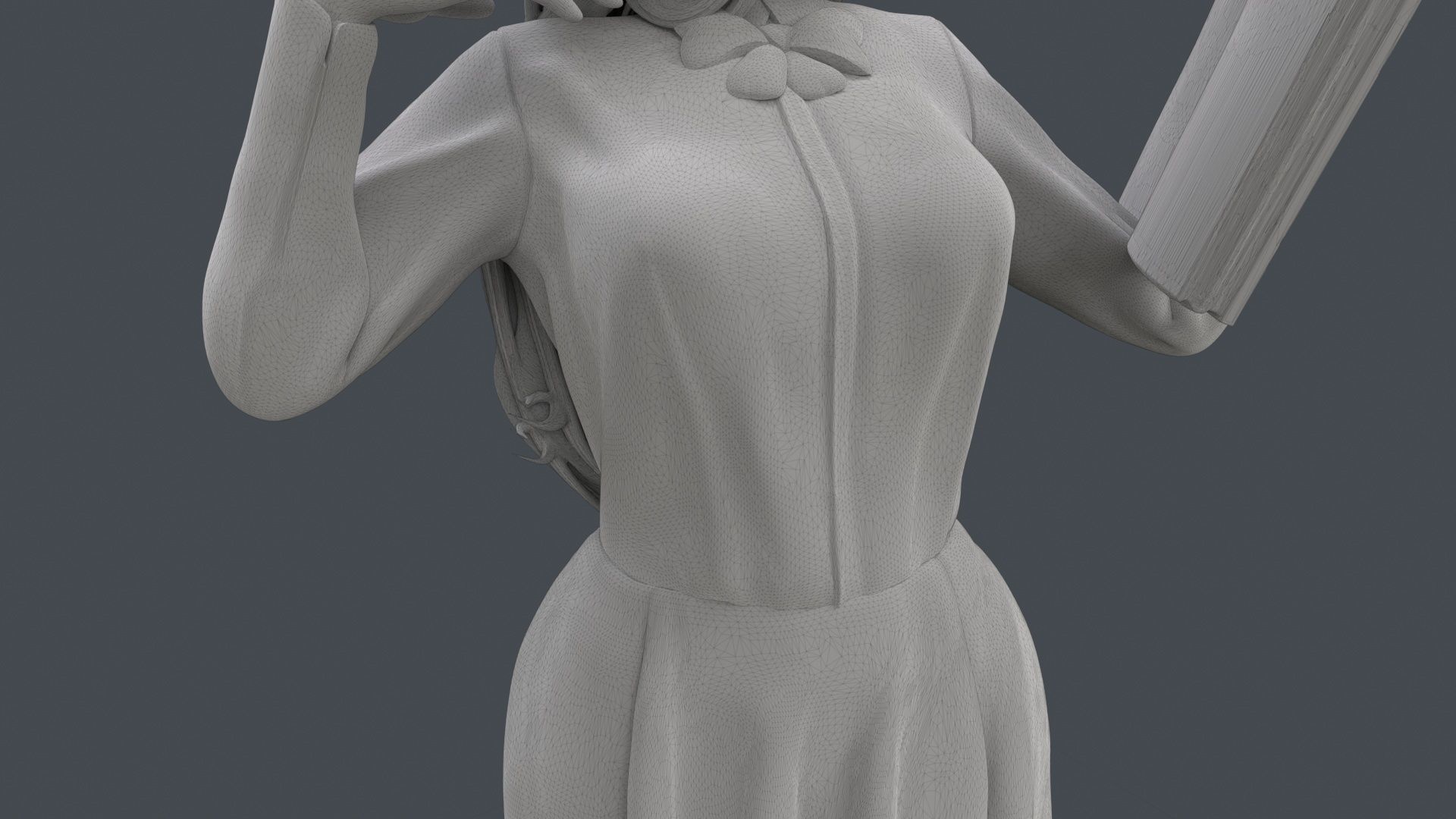 Anime Cute High School Girl 3D Printing 3D print model_29