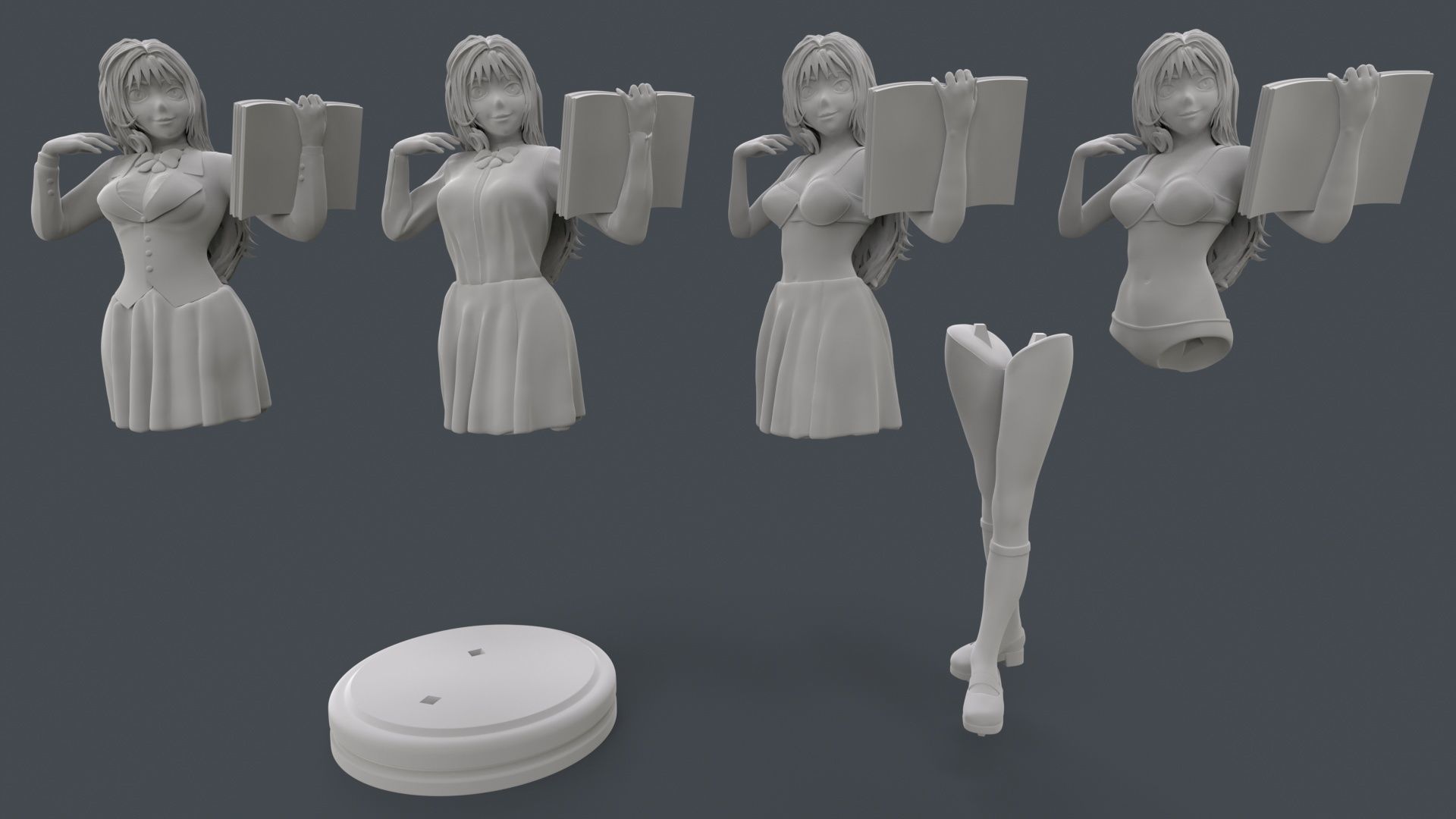 Anime Cute High School Girl 3D Printing 3D print model_22