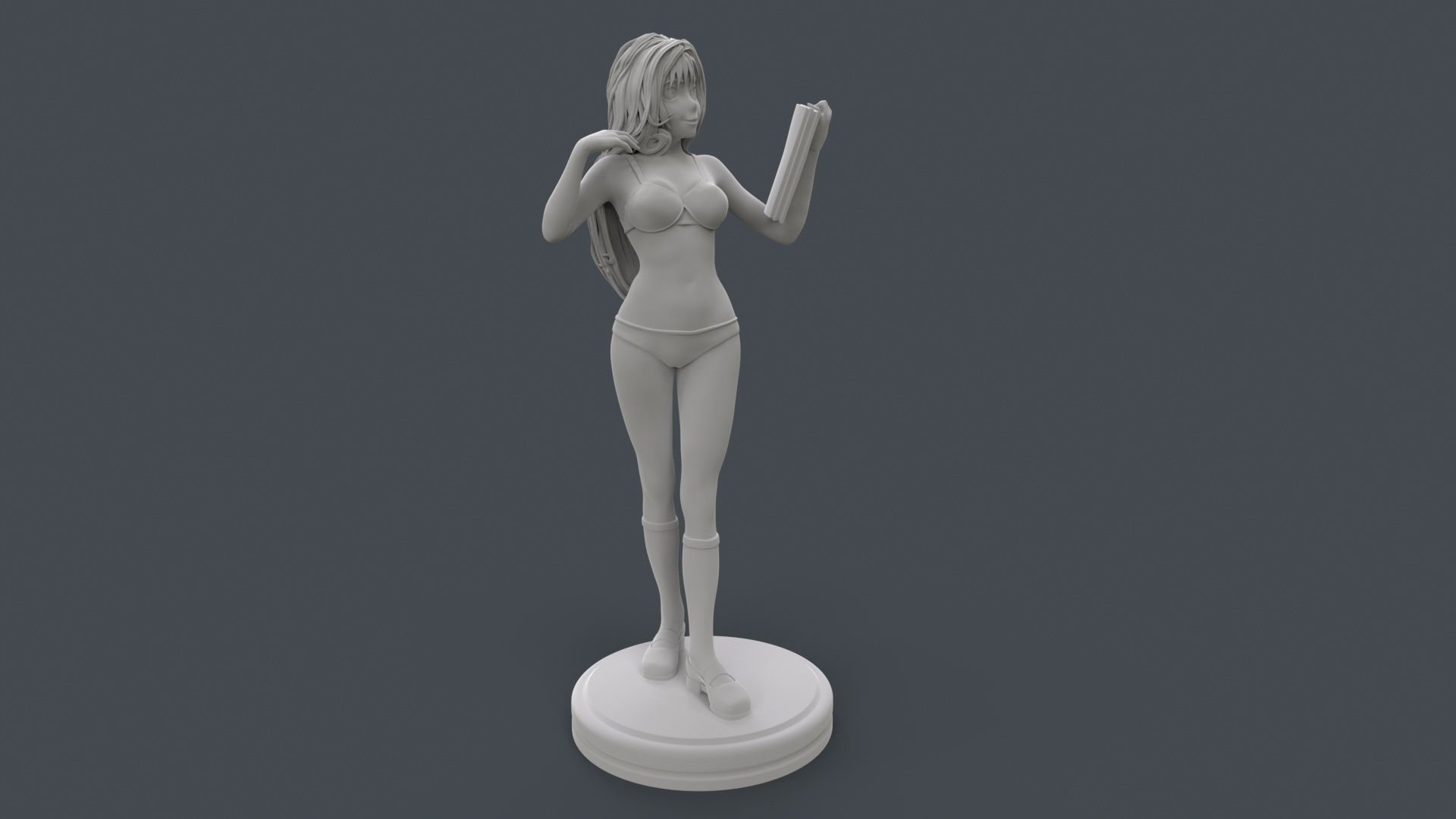 Anime Cute High School Girl 3D Printing 3D print model_21