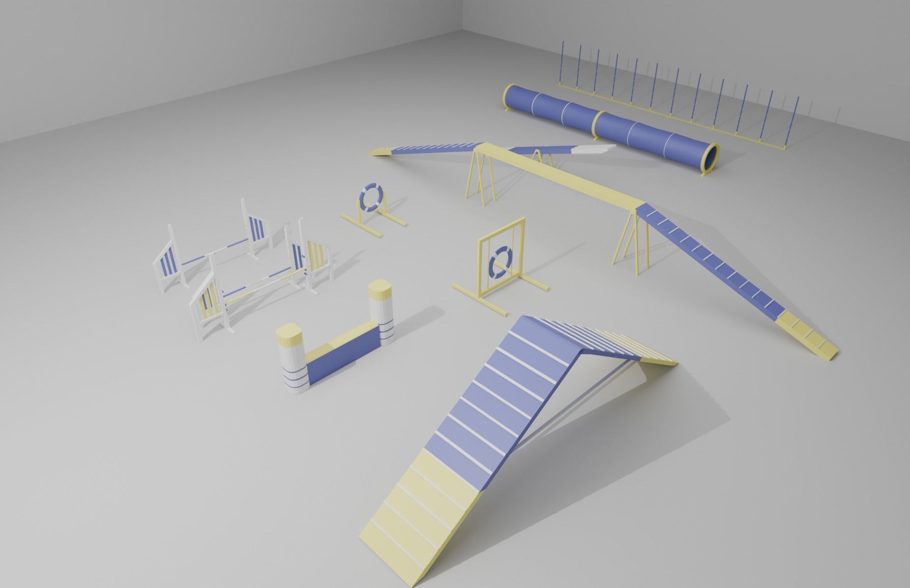 Dog training agility course equipment 3D model obstacles 3D model_1