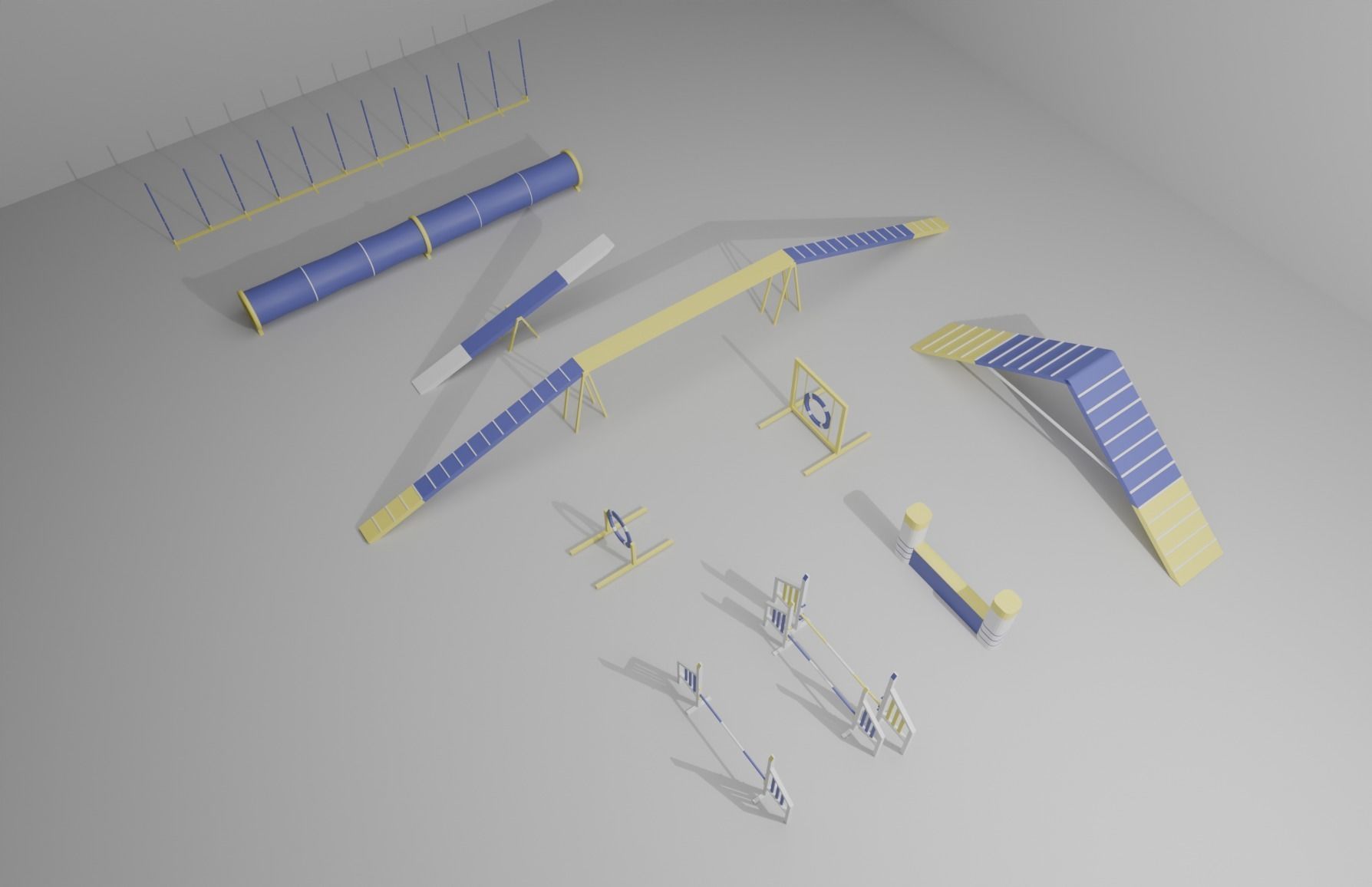 Dog training agility course equipment 3D model obstacles 3D model_5