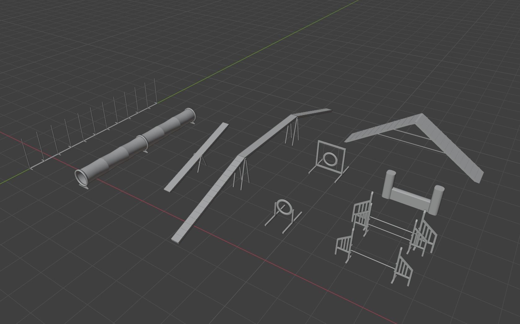 Dog training agility course equipment 3D model obstacles 3D model_7