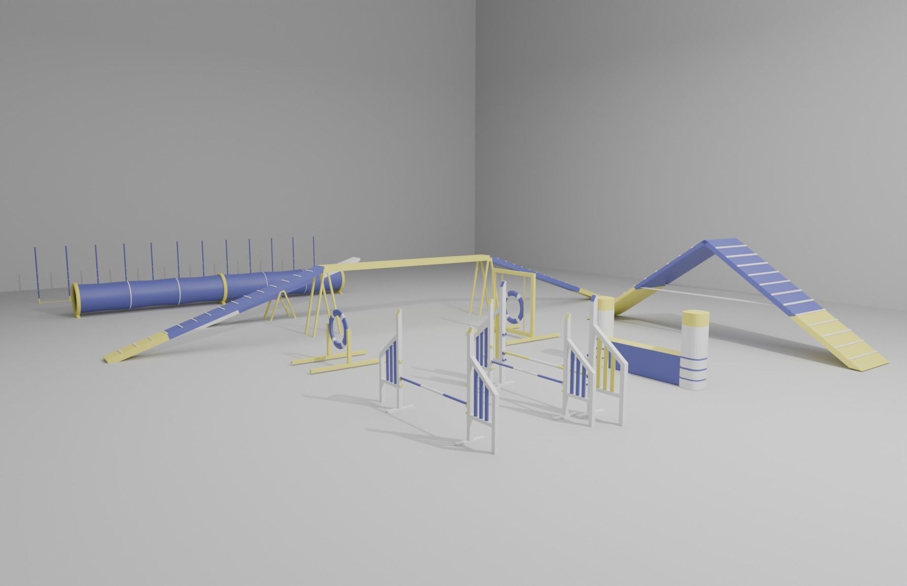 Dog training agility course equipment 3D model obstacles 3D model_3