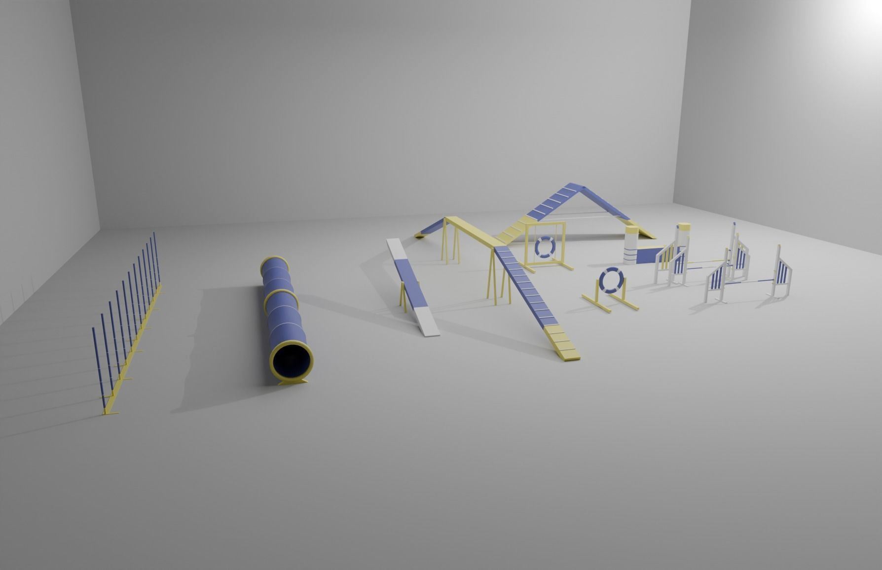 Dog training agility course equipment 3D model obstacles 3D model_4