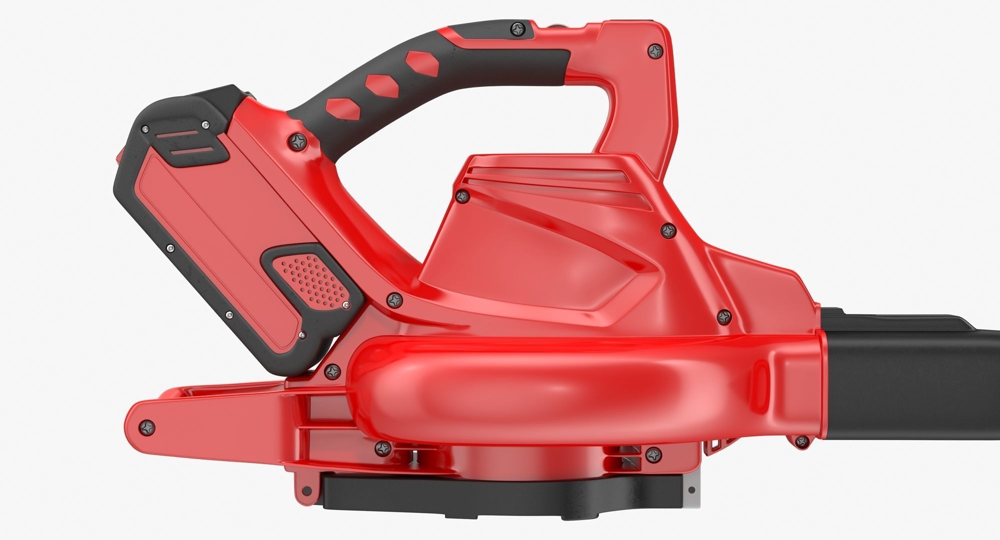 Leaf Blower Red Generic Low-poly 3D model_9