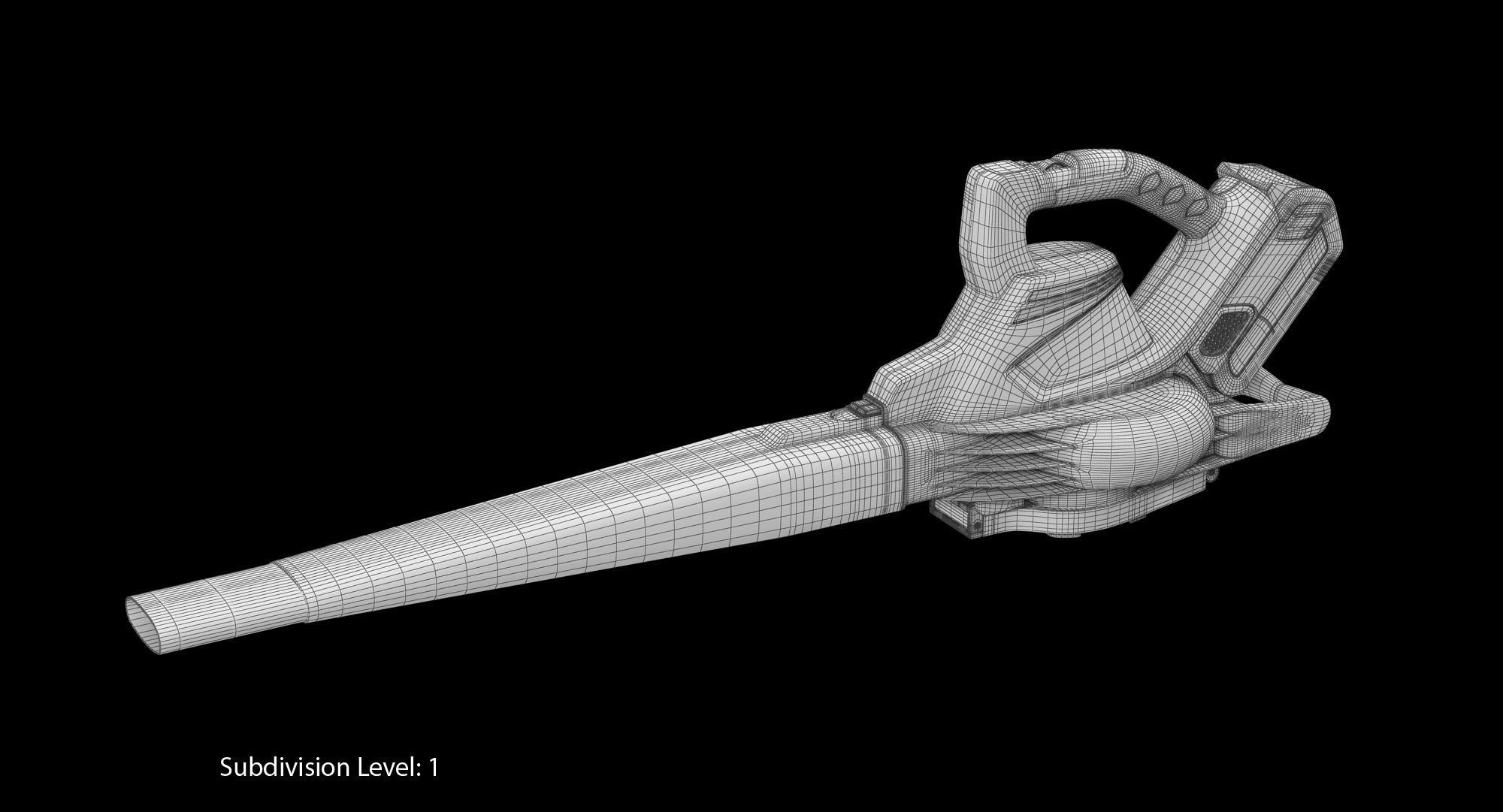 Leaf Blower Red Generic Low-poly 3D model_12