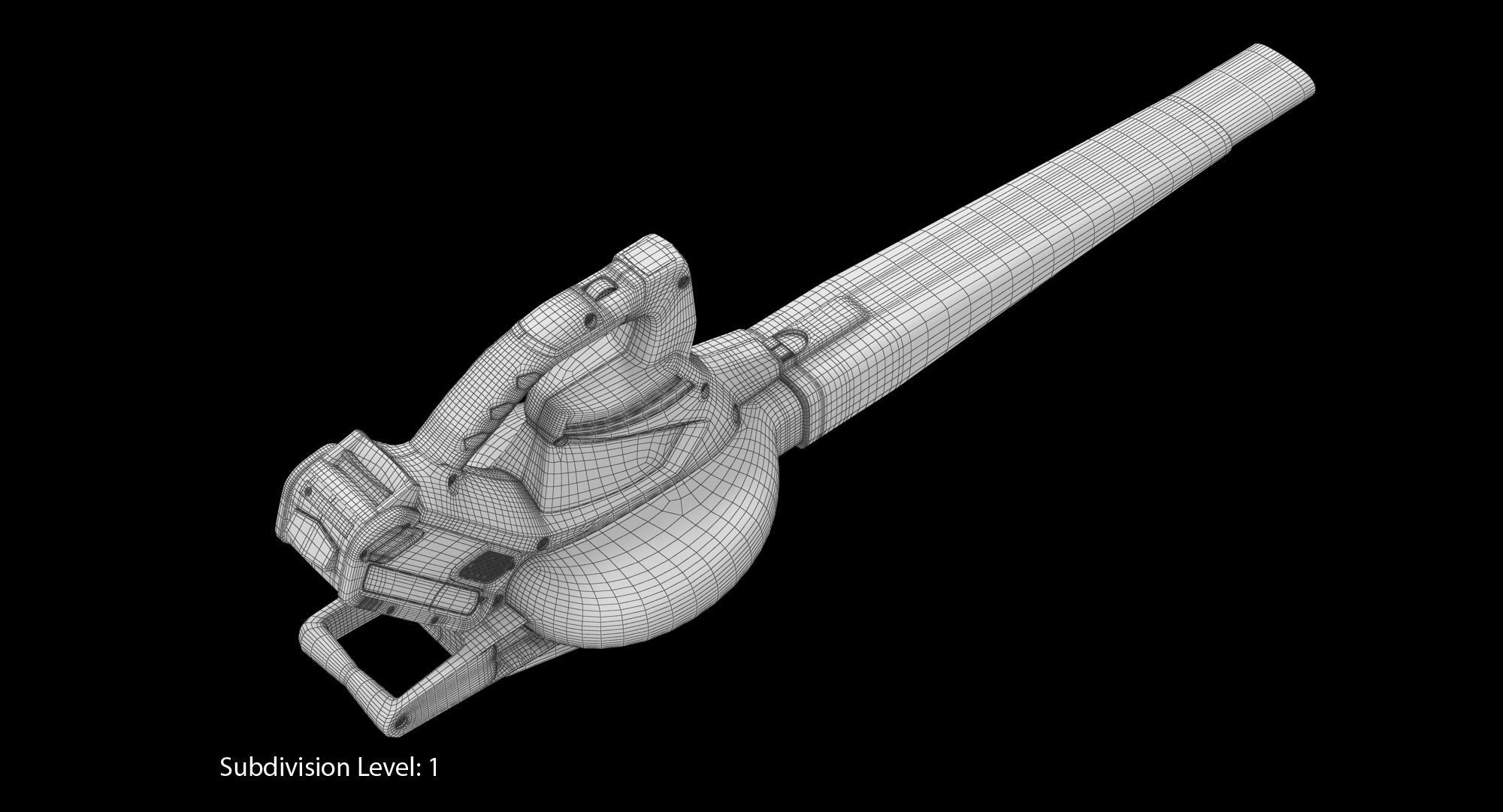 Leaf Blower Red Generic Low-poly 3D model_16