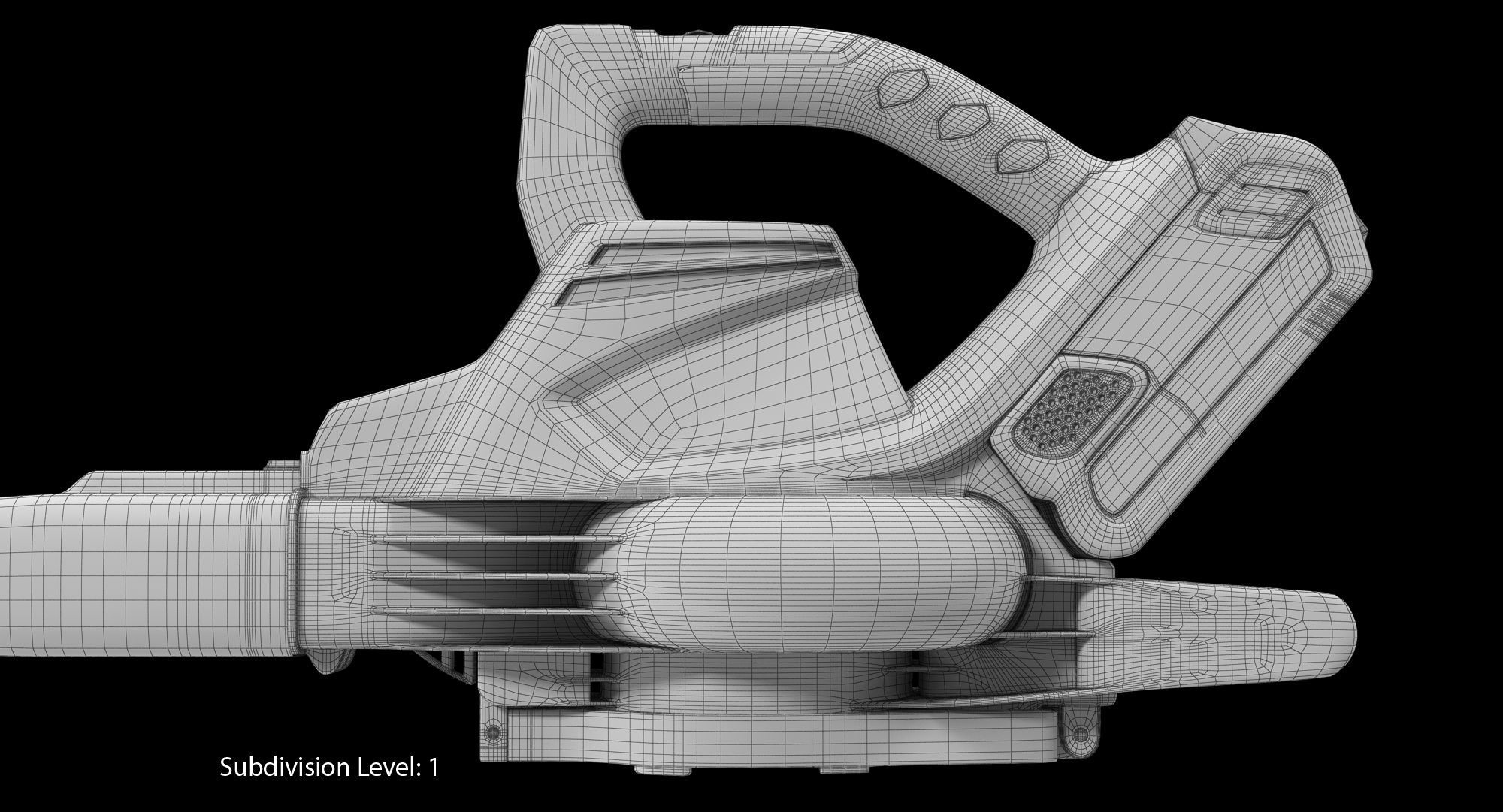 Leaf Blower Red Generic Low-poly 3D model_30