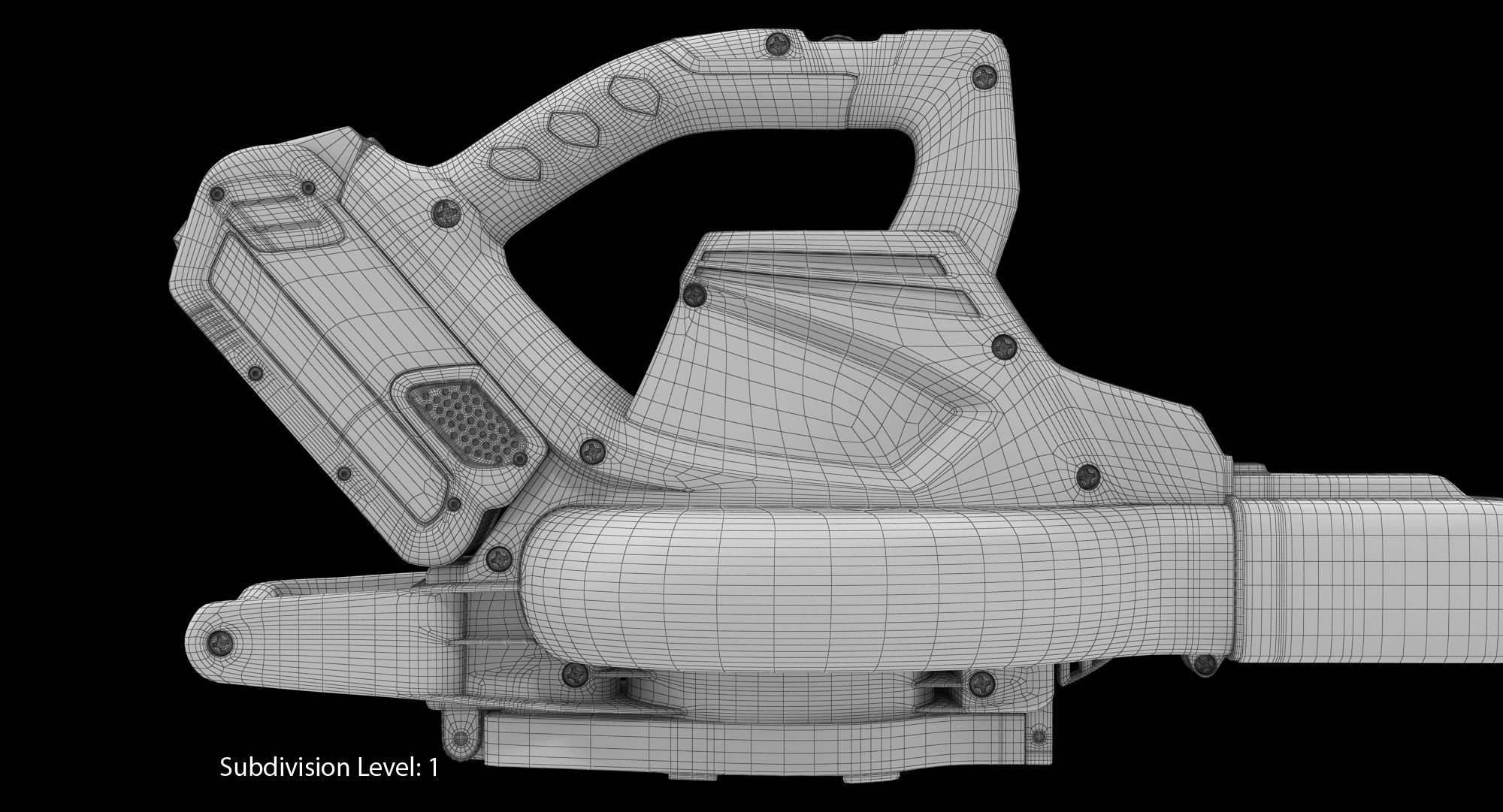 Leaf Blower Red Generic Low-poly 3D model_28