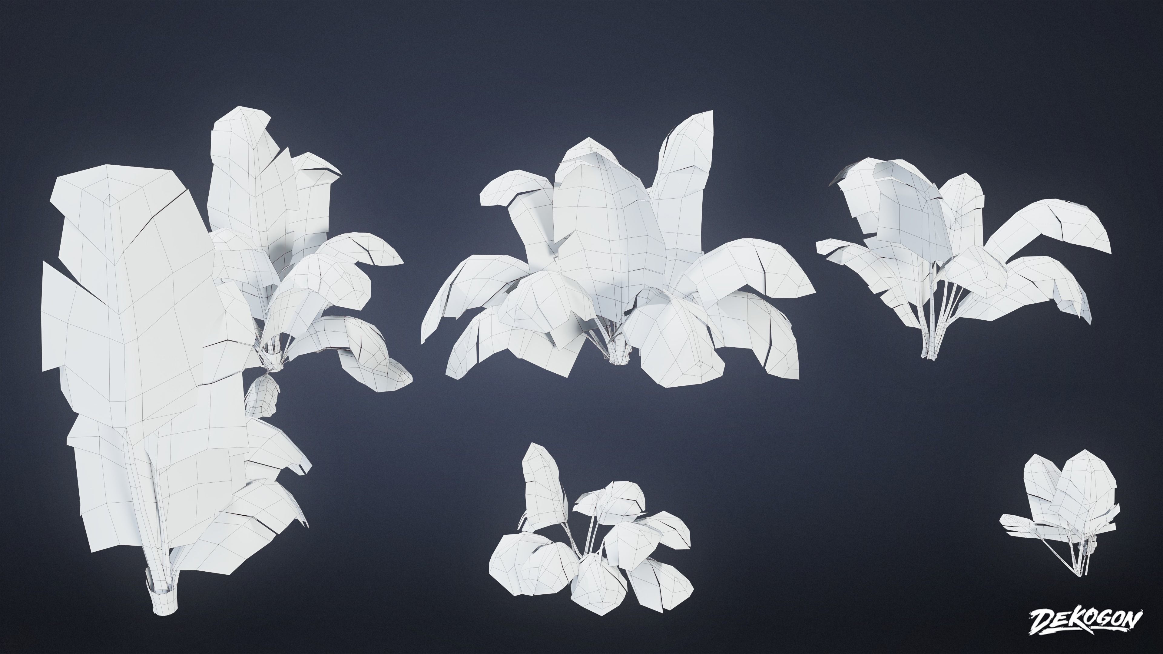 TROPICAL FOLIAGE - Palms 01 - LOW POLY Low-poly 3D model_1