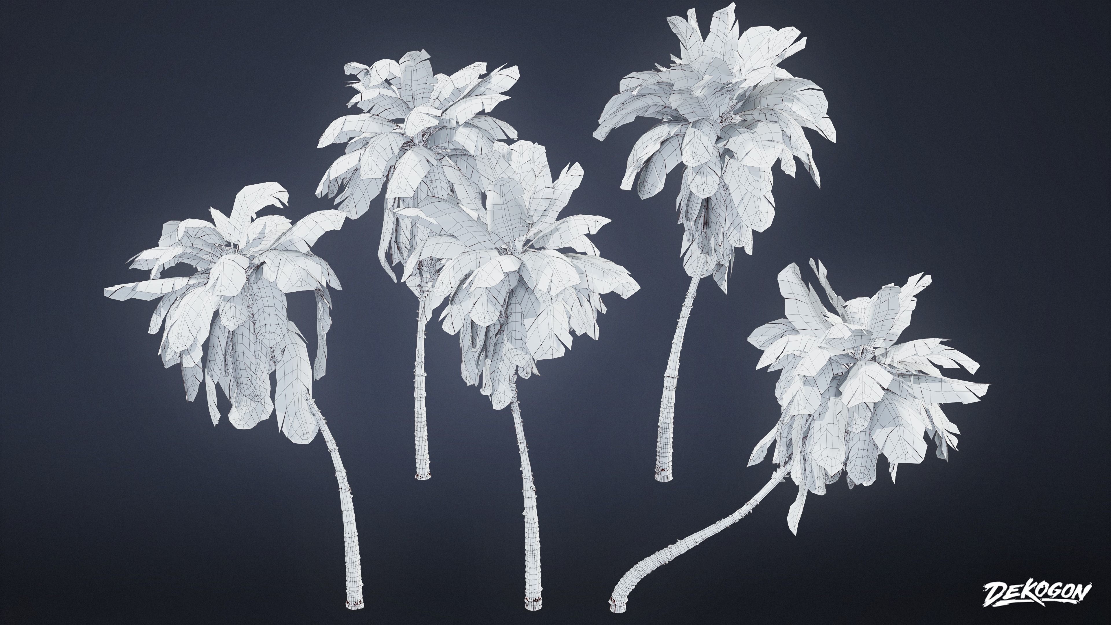 TROPICAL FOLIAGE - Palms 01 - LOW POLY Low-poly 3D model_16
