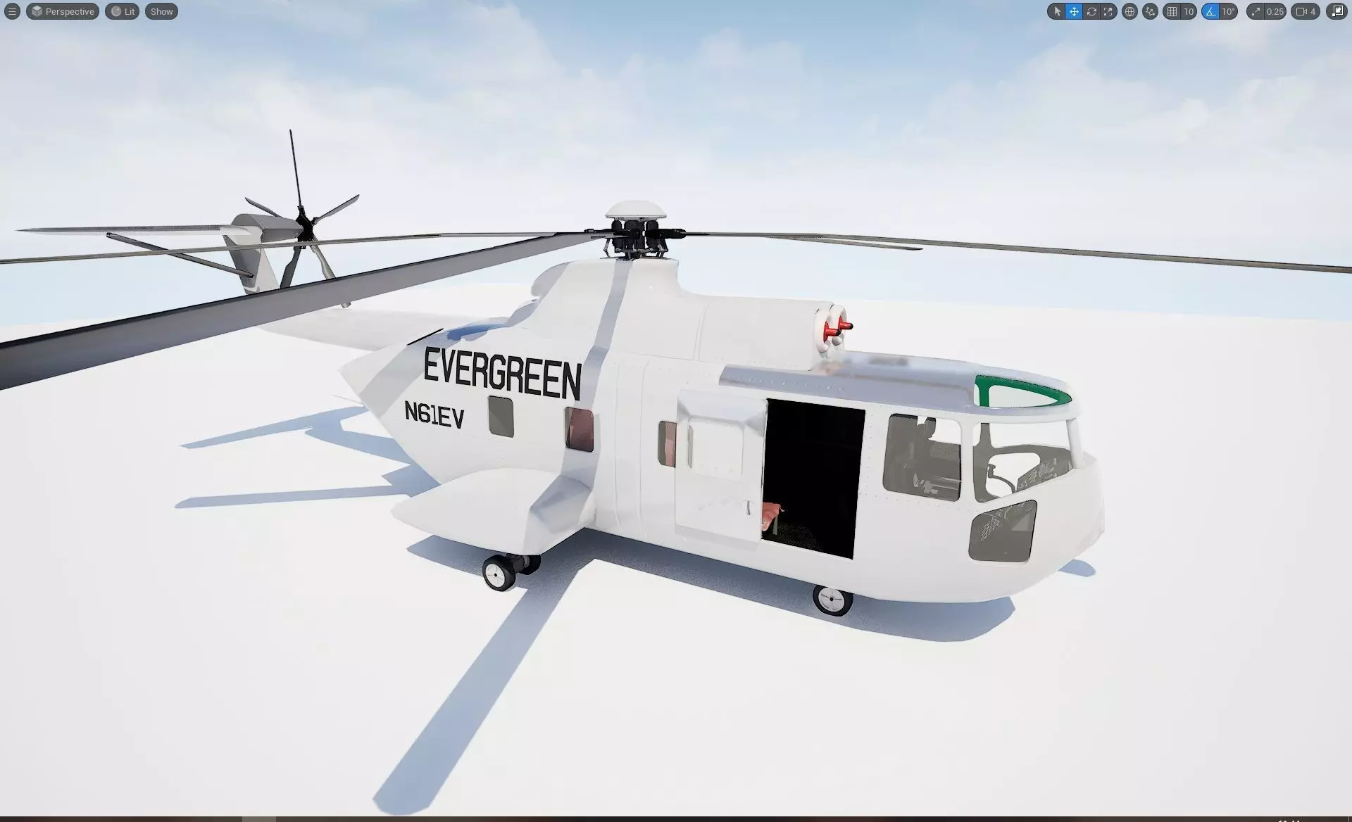 Sikorsky S-61 Low-poly 3D model_0