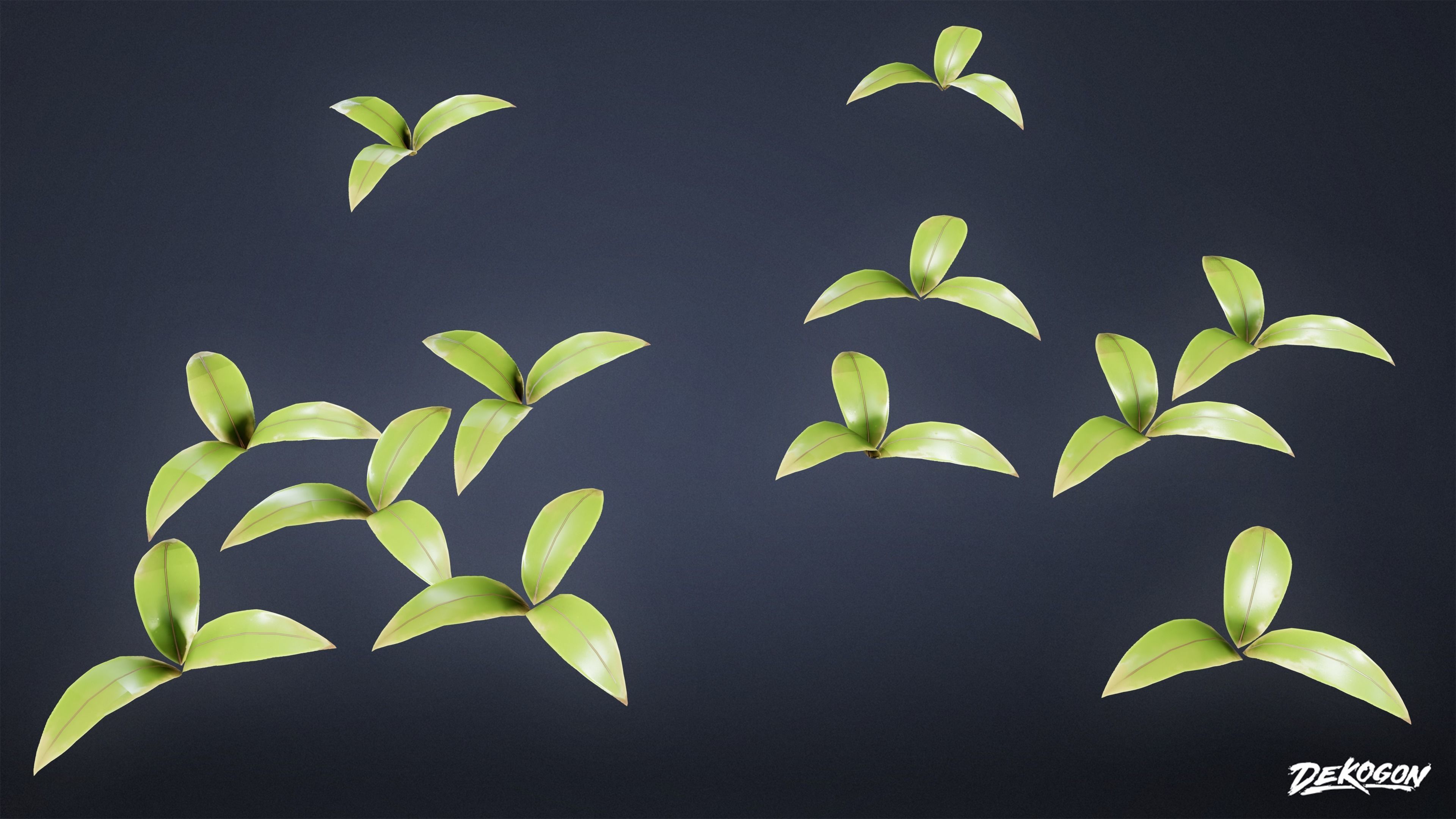 TROPICAL FOLIAGE - Small Plants 01 - LOW POLY Low-poly 3D model_4