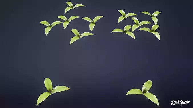 TROPICAL FOLIAGE - Small Plants 01 - LOW POLY