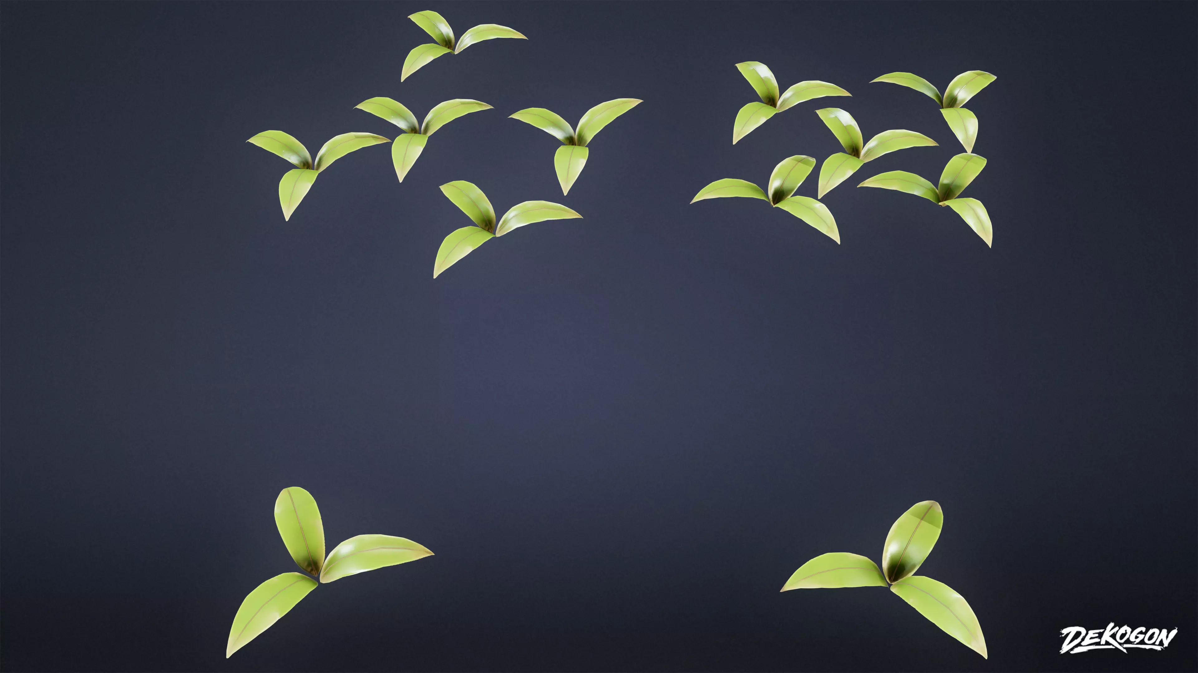 TROPICAL FOLIAGE - Small Plants 01 - LOW POLY Low-poly 3D model_0