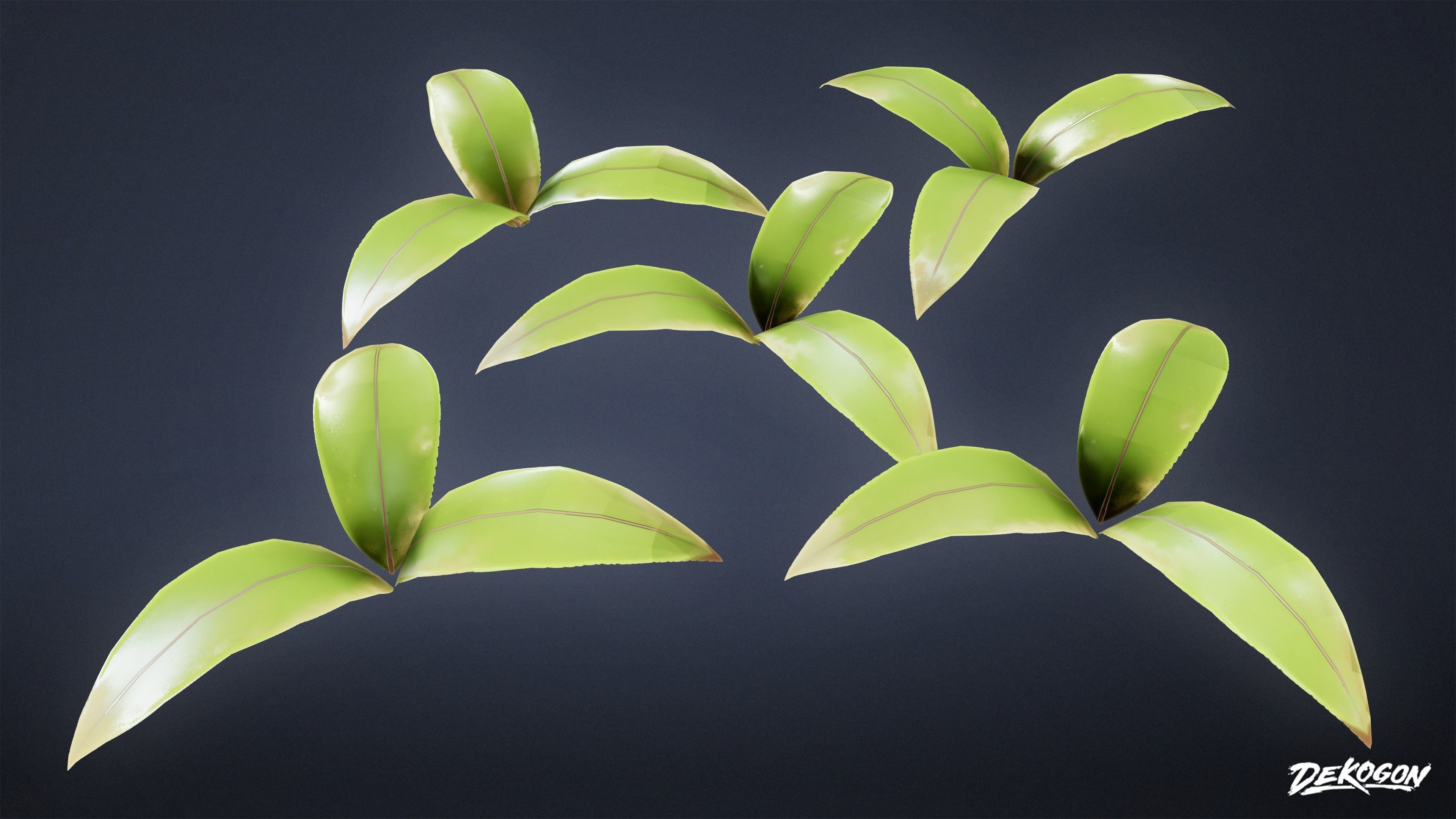 TROPICAL FOLIAGE - Small Plants 01 - LOW POLY Low-poly 3D model_5