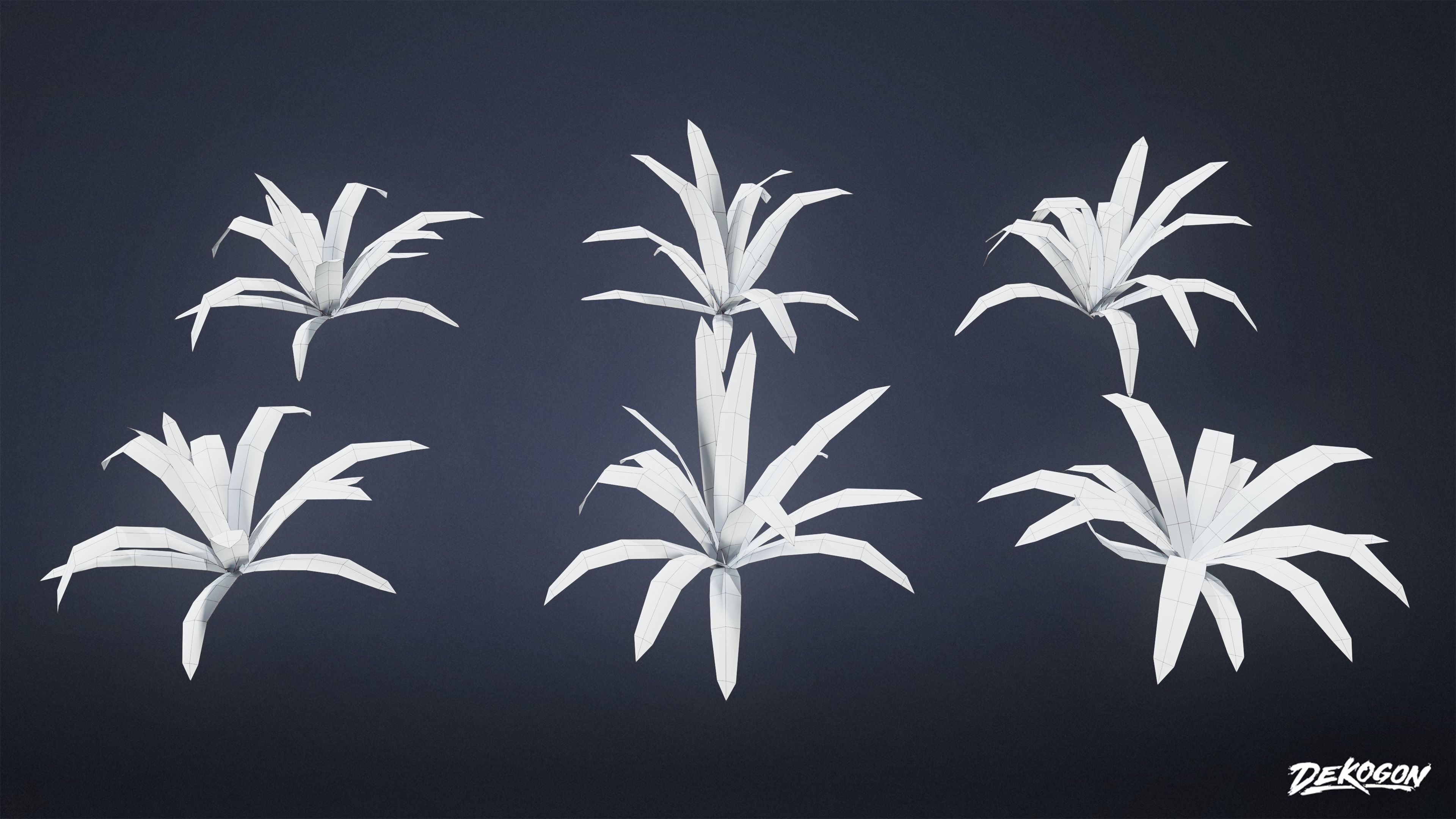 TROPICAL FOLIAGE - Small Plants 01 - LOW POLY Low-poly 3D model_11