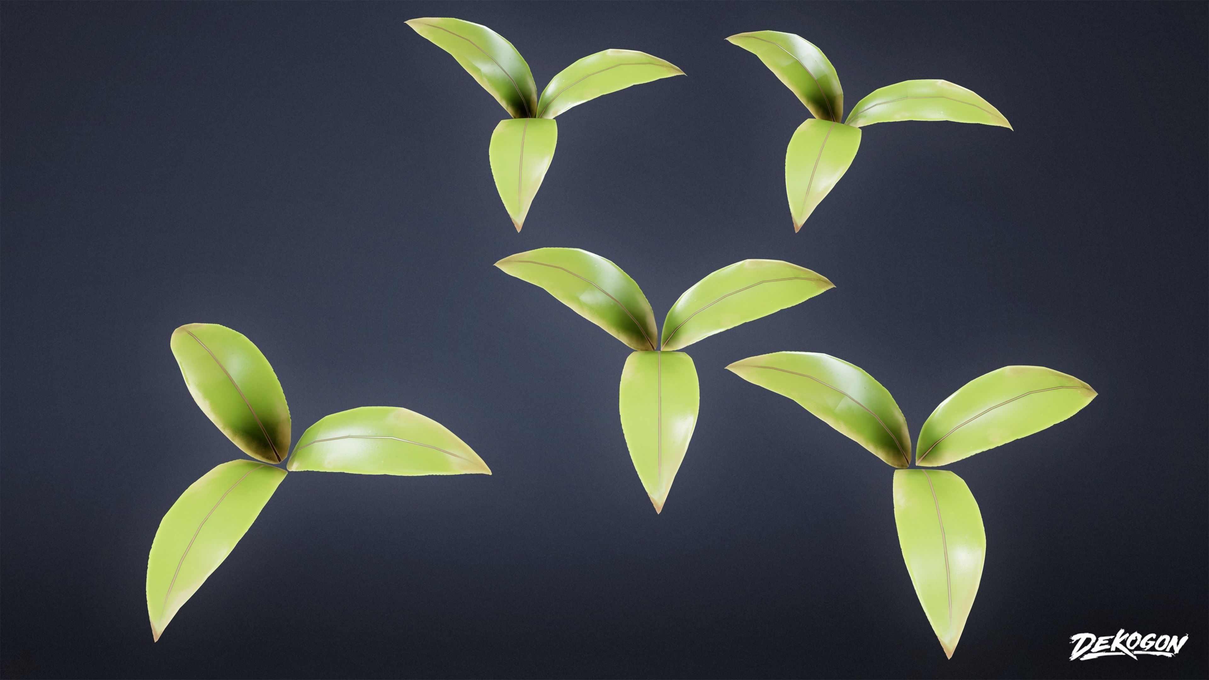 TROPICAL FOLIAGE - Small Plants 01 - LOW POLY Low-poly 3D model_7