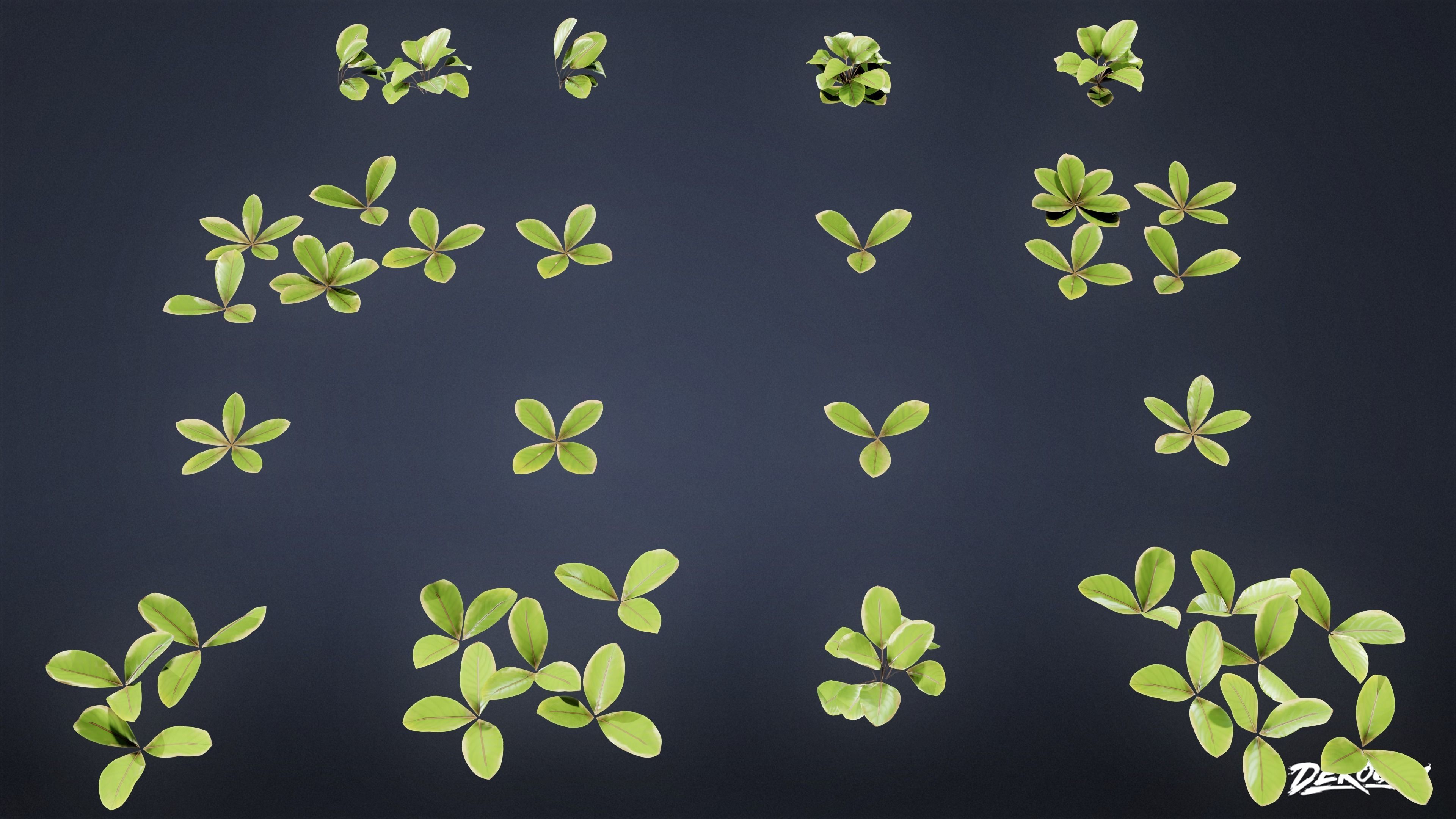 TROPICAL FOLIAGE - Small Plants 01 - LOW POLY Low-poly 3D model_30