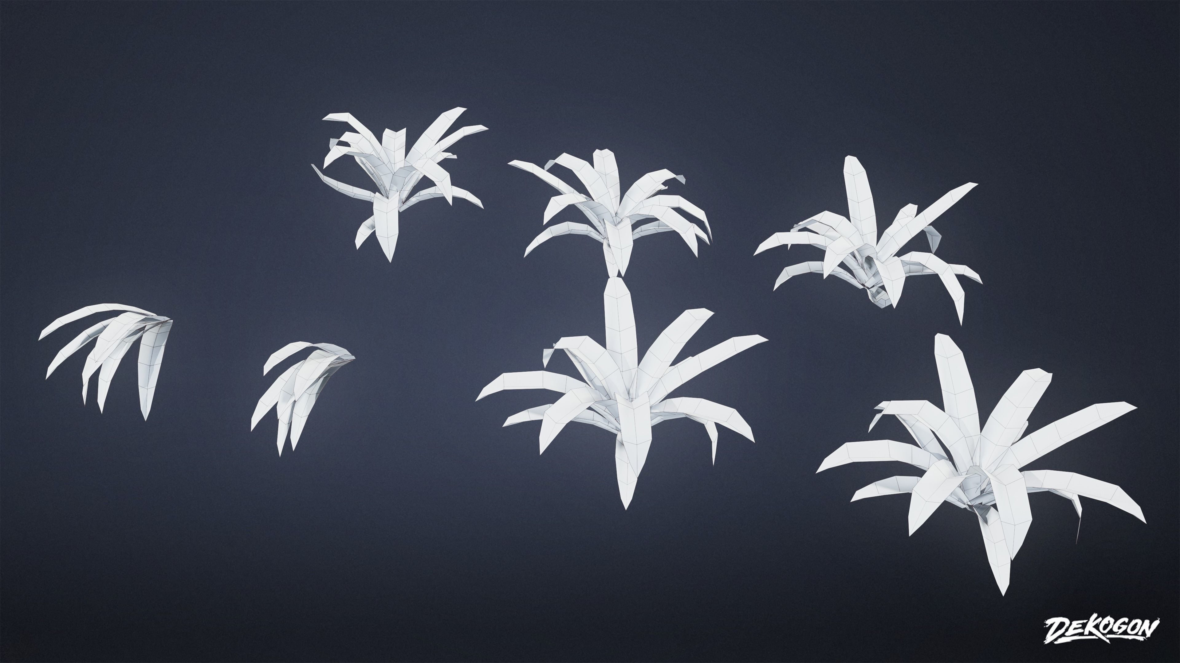 TROPICAL FOLIAGE - Small Plants 01 - LOW POLY Low-poly 3D model_21