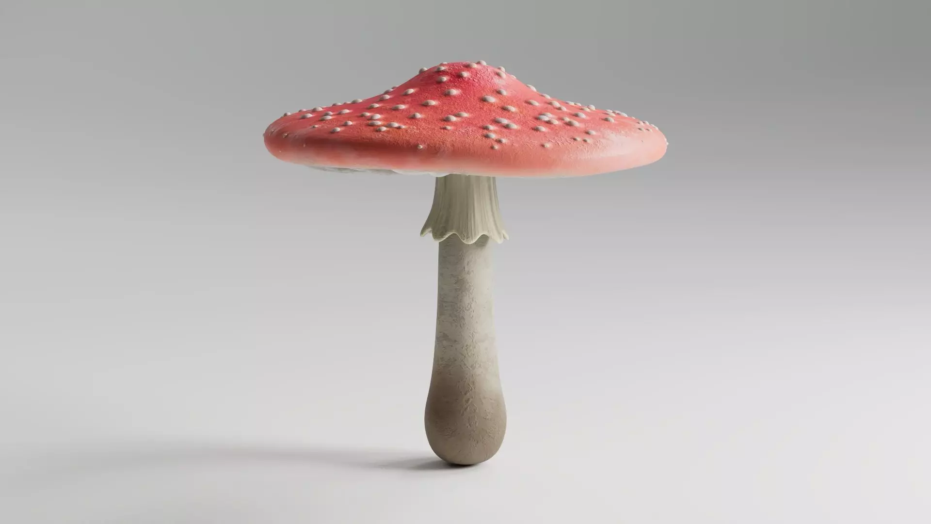 Mushroom red fly agaric Low-poly 3D model_0
