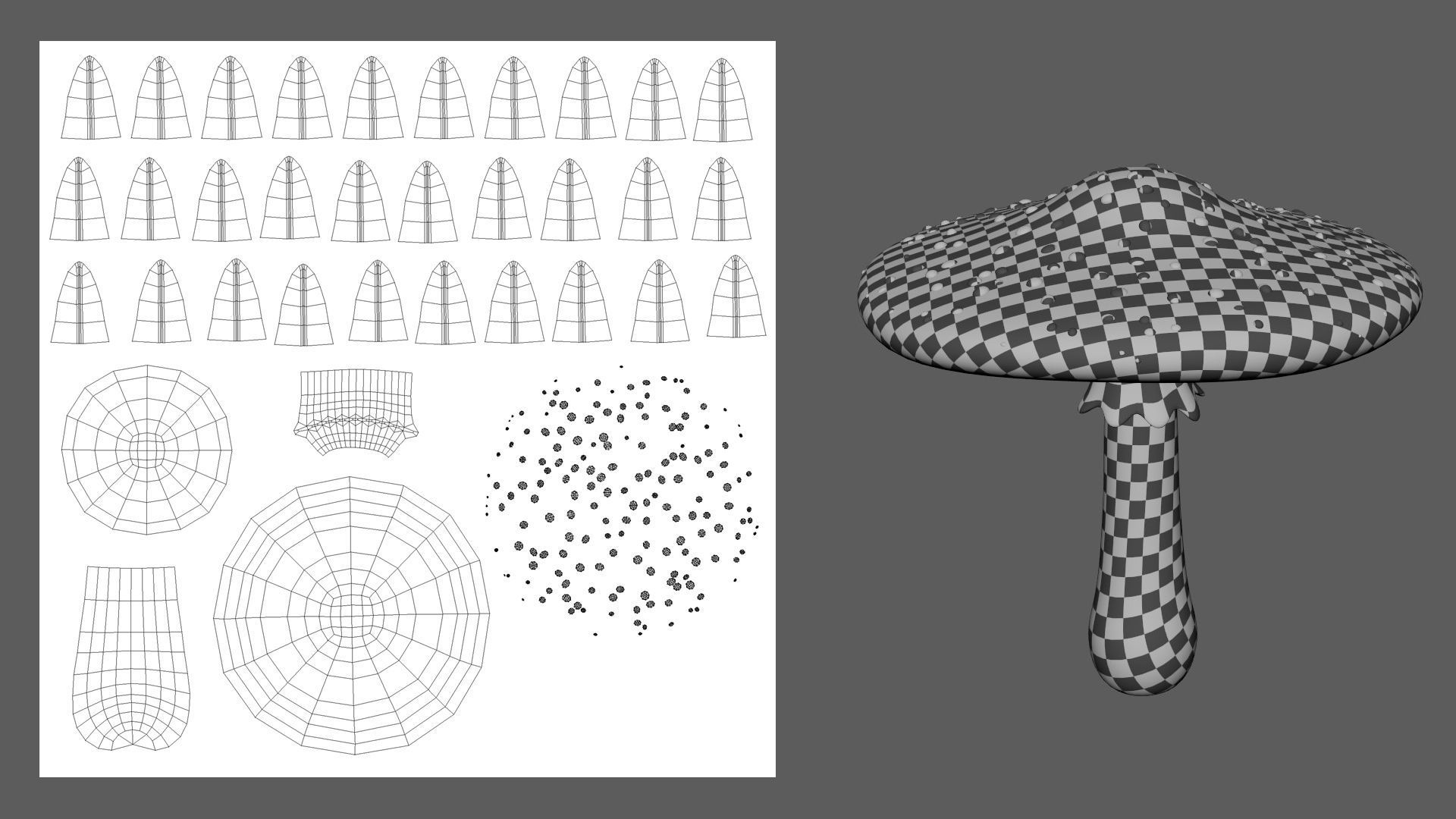 Mushroom red fly agaric Low-poly 3D model_8